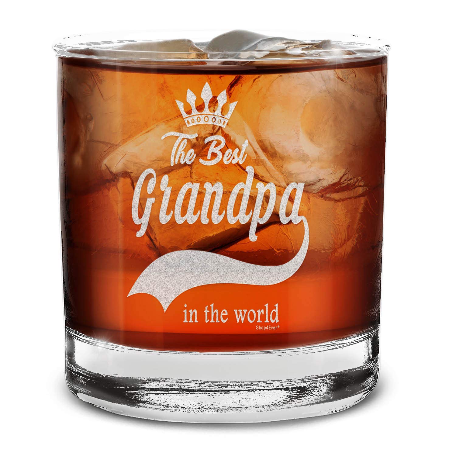 The Best Grandpa In The World Engraved Whiskey Glass 11 oz.