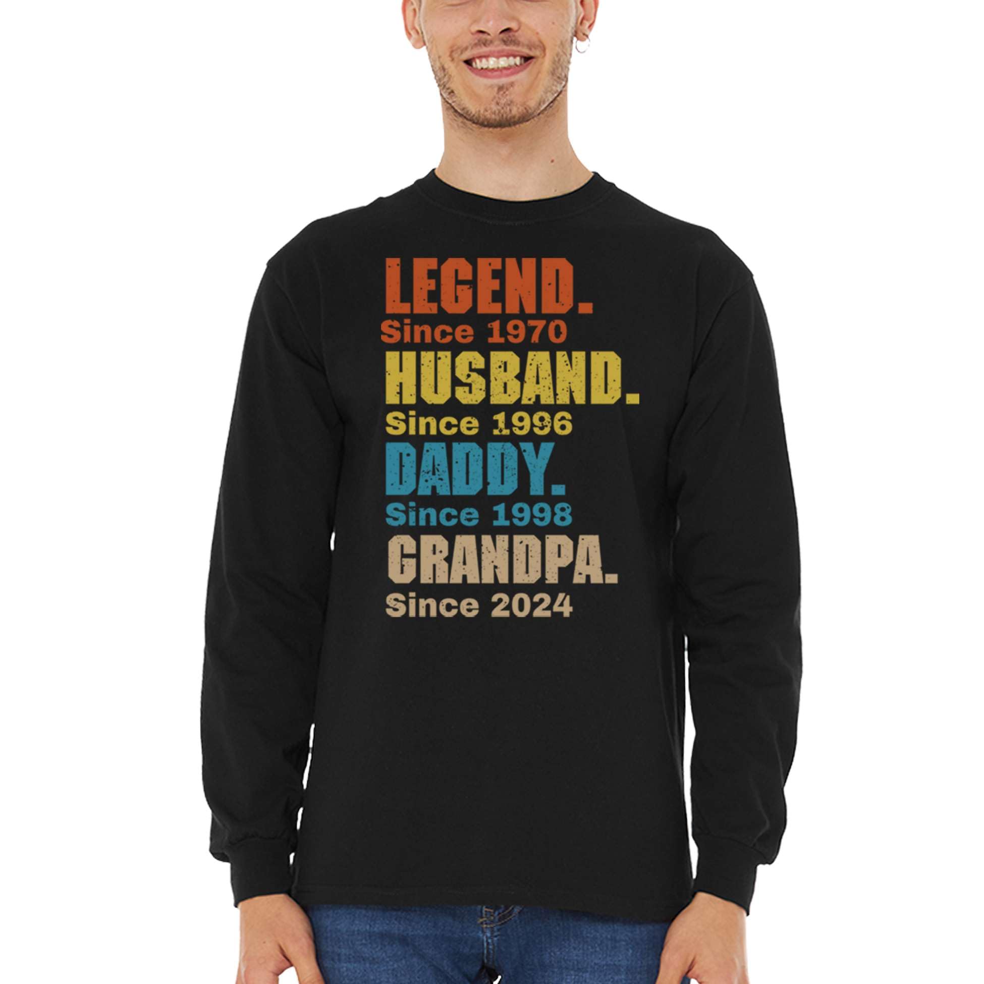 Custom Personalized Year Legend Husband Daddy Grandpa Long Sleeve Shirt