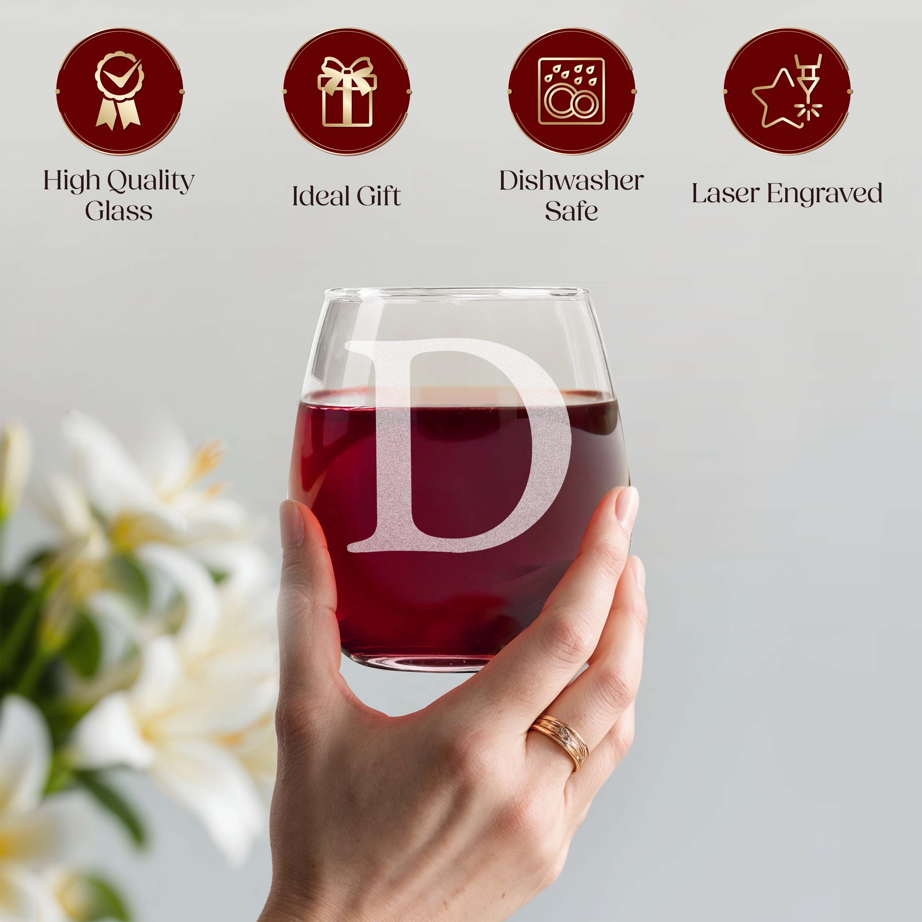 Custom Couples Initials and Date Arrow Set of 2 Stemless Wine Glasses and Accessories with Engraved Wine Box Design Your Own Personalized Gift for Him Her Couples