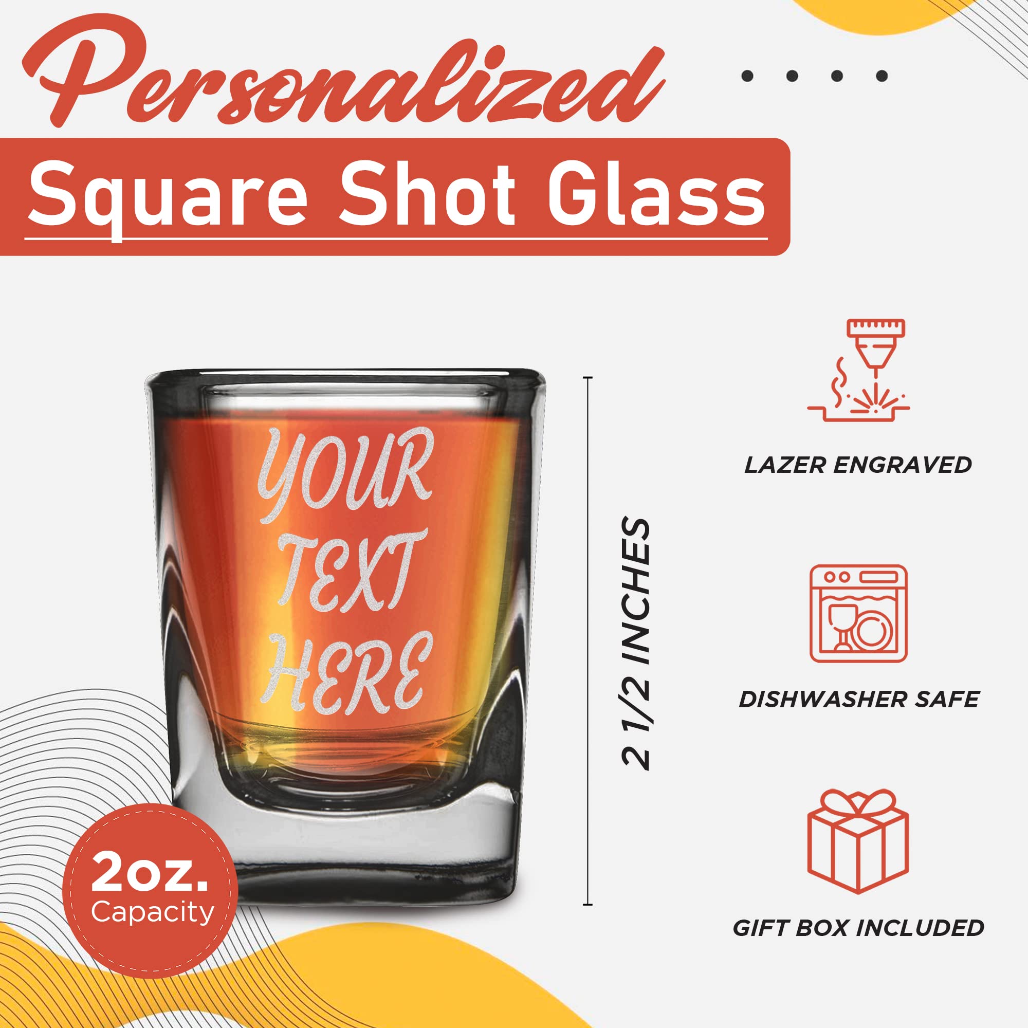 Custom Personalized Your Text Shot Glass 2 oz.