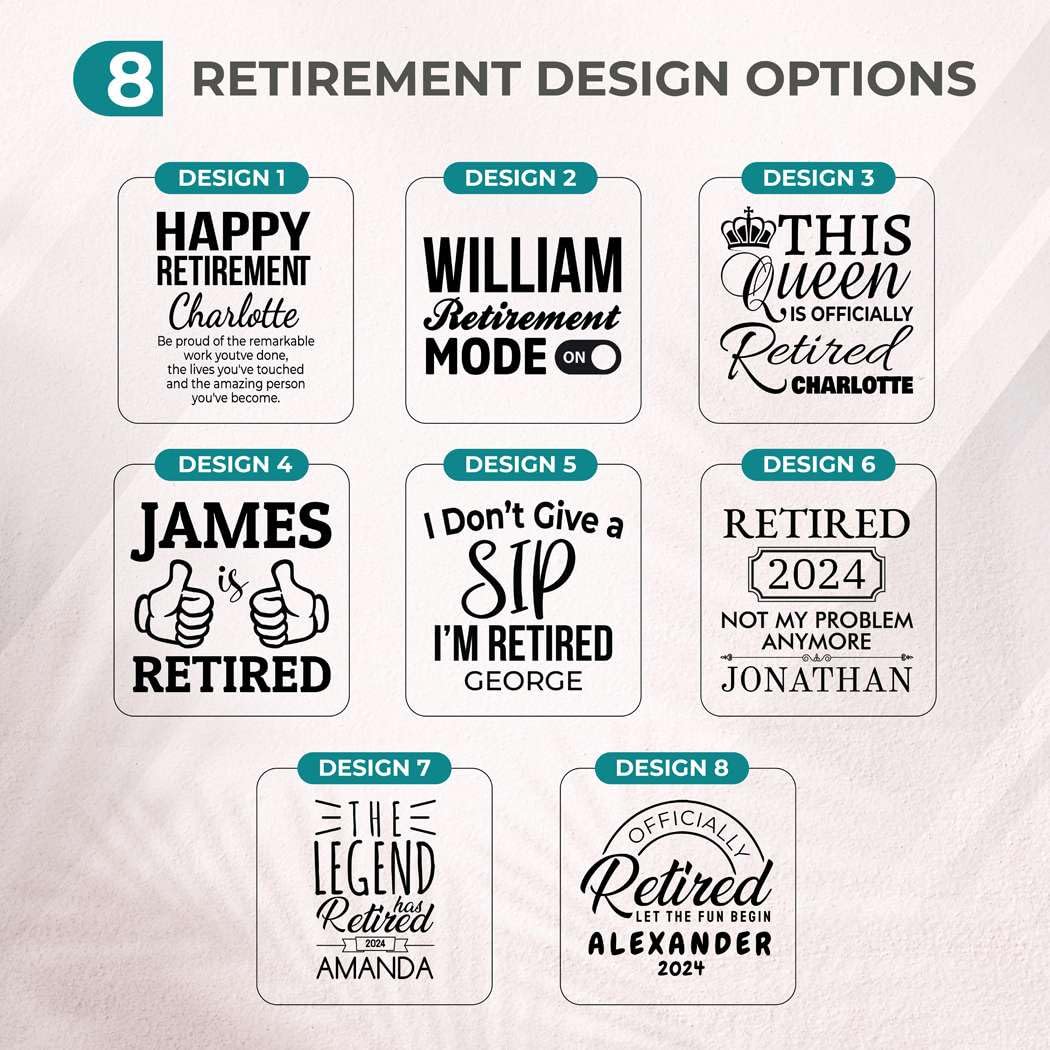 Custom Personalized Happy Retirement Water Bottle 32 oz.