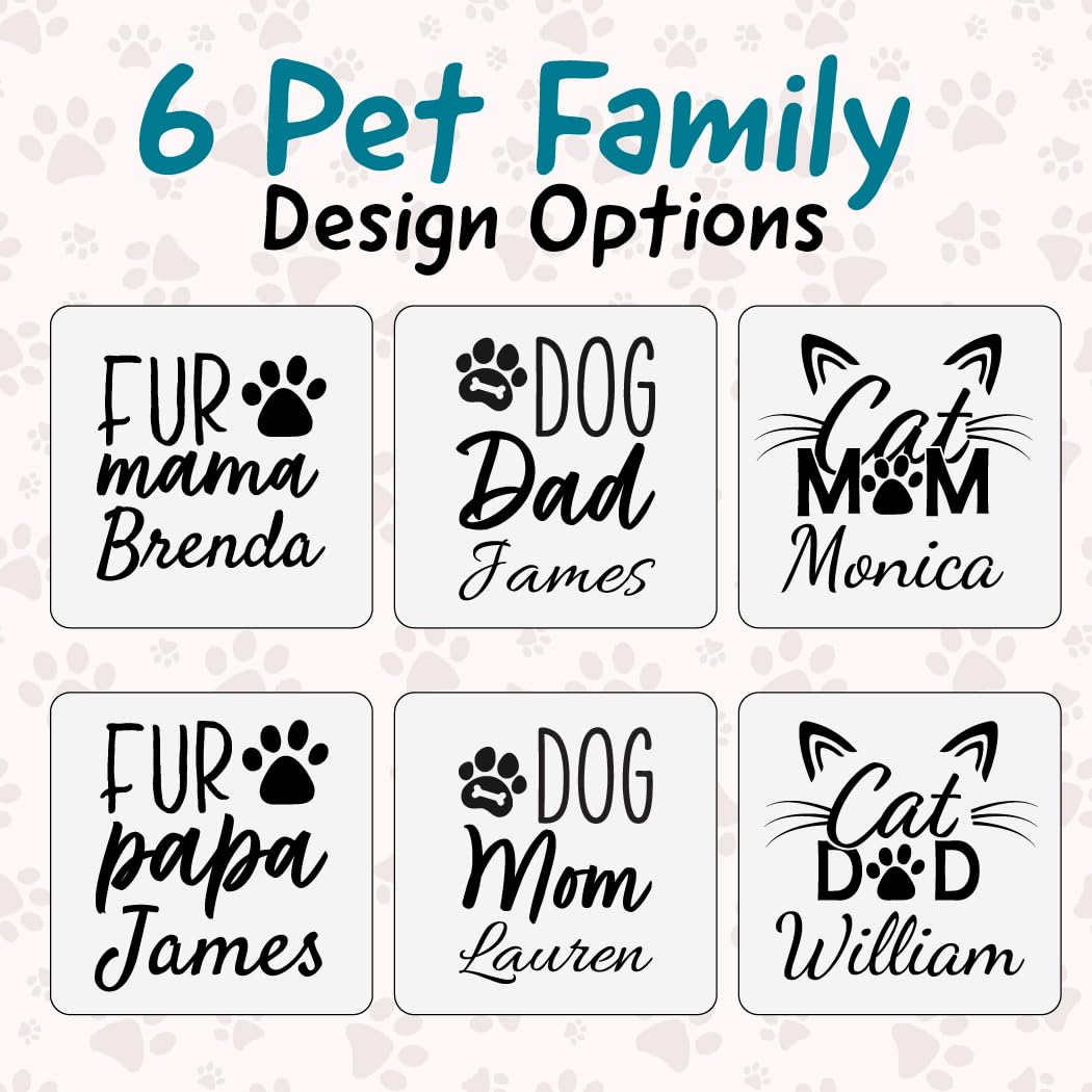Custom Personalized Pet Owner Dog Cat Fur Mom Dad Your Name Engraved Insulated Stainless Steel Wine Tumbler with Lid 12 oz.