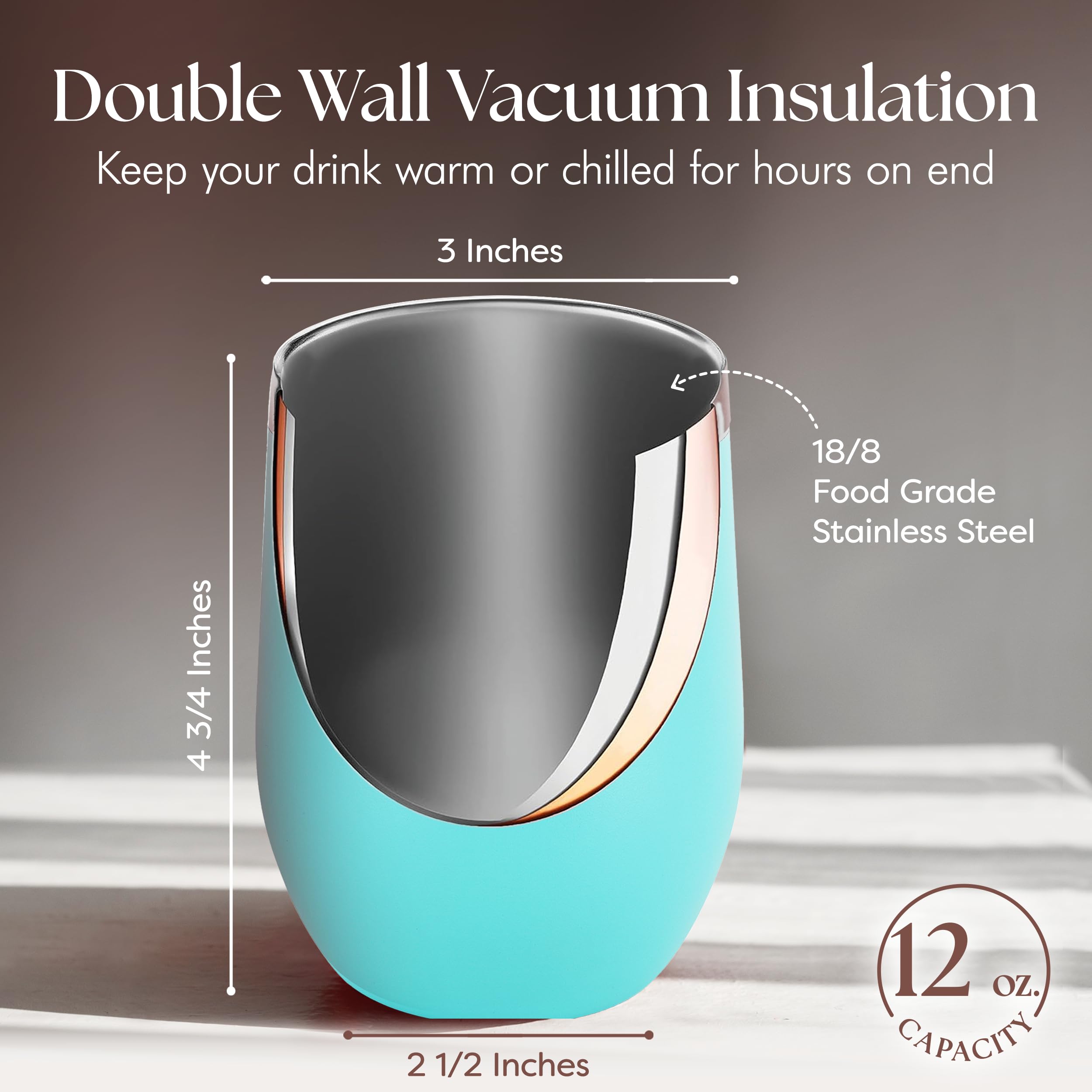 12oz Insulated Cup with Lid (Teal)