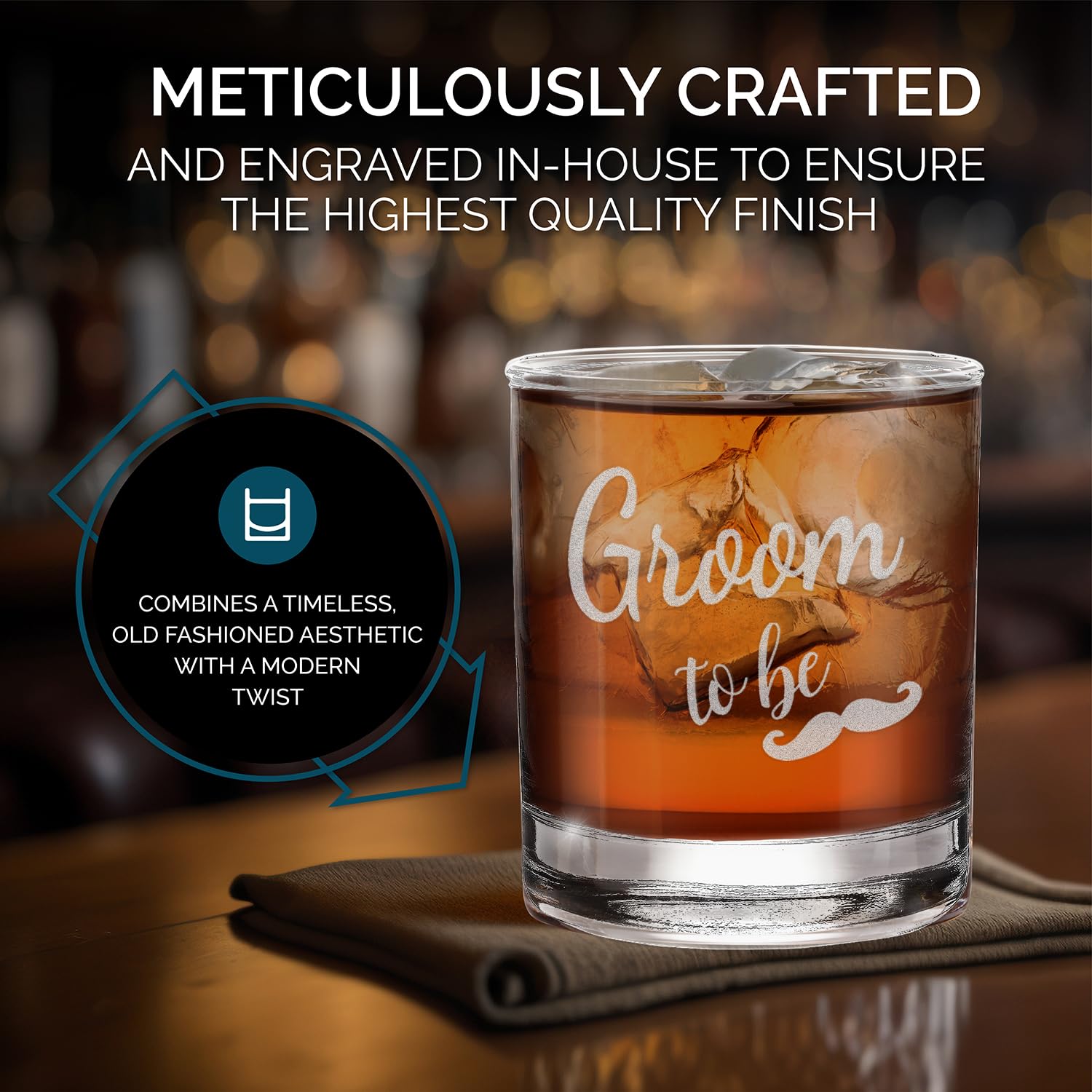 Groom To Be Engraved Whiskey Glass