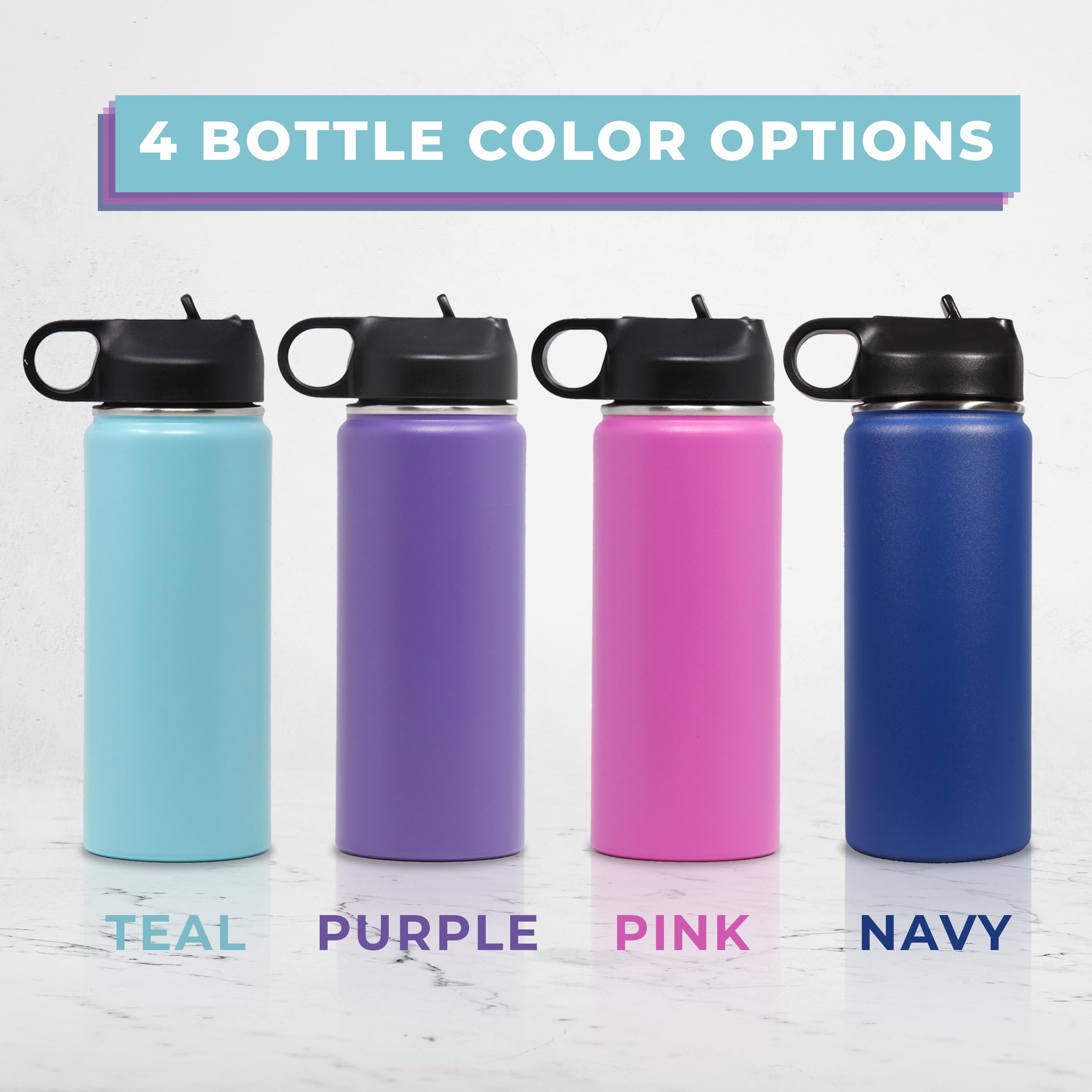 Custom Personalized Insulated Stainless Steel Water Bottle for Kids 18 oz.
