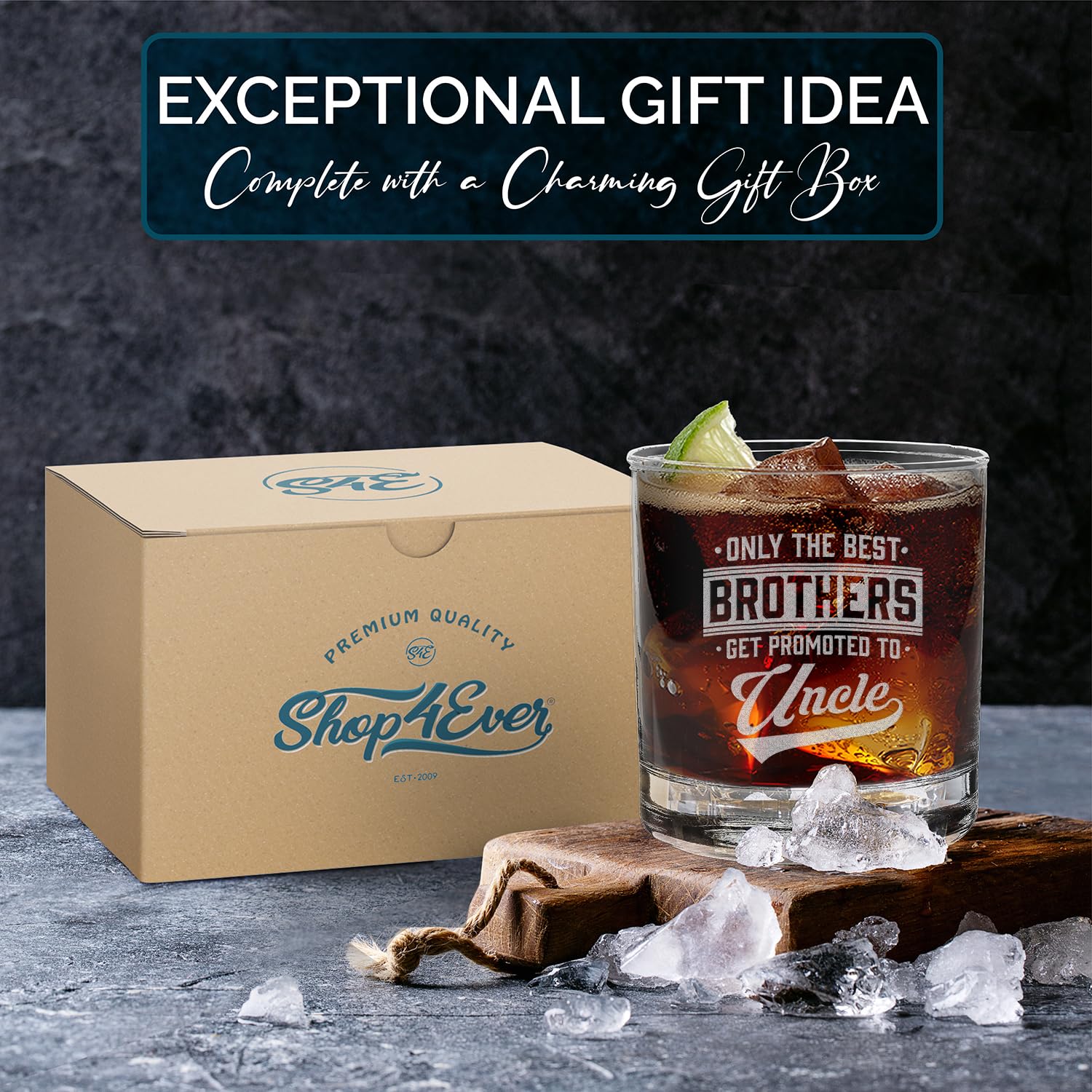 Only The Best Brothers Get Promoted To Uncle Engraved Whiskey Glass 11 oz.