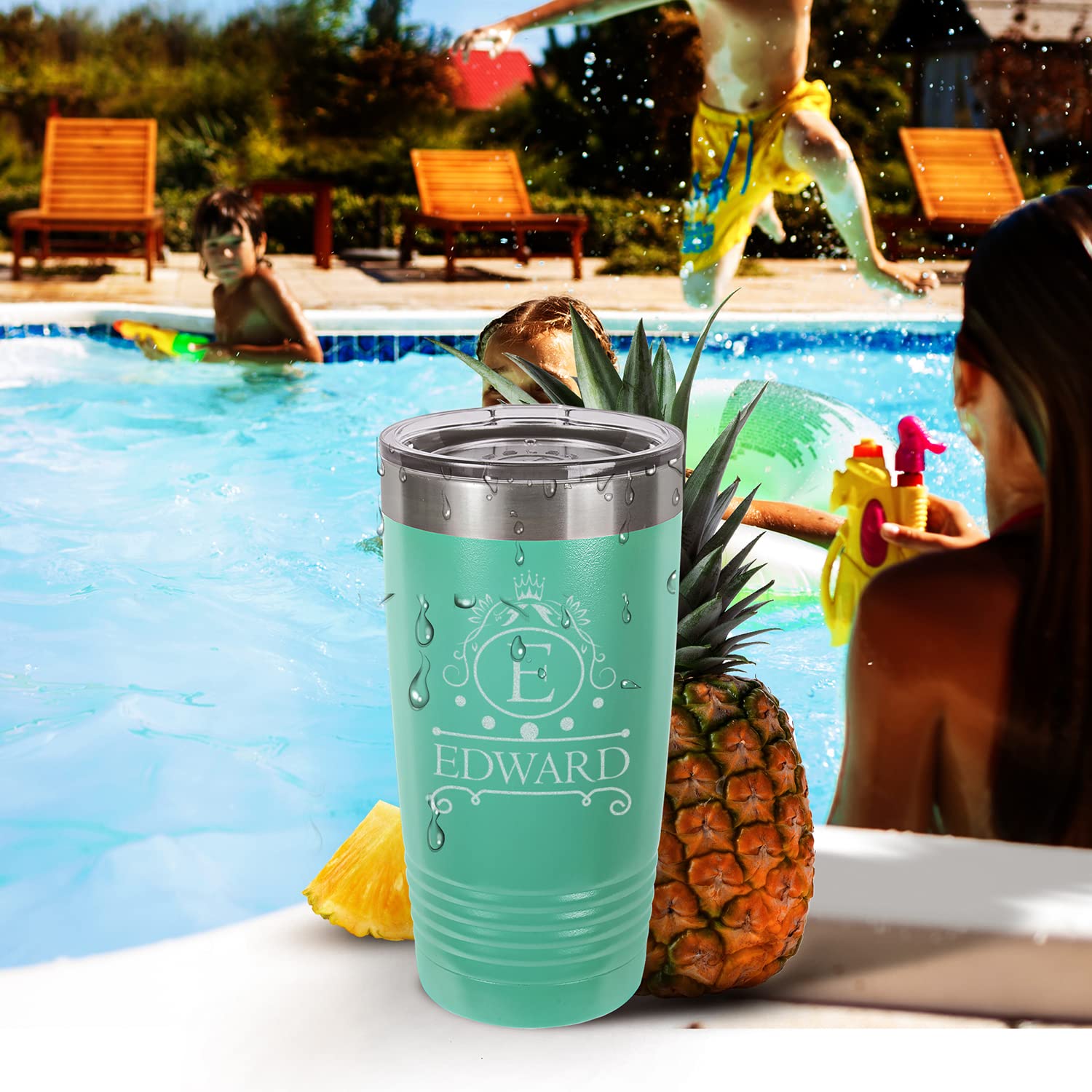 Custom Personalized Monogram Initial and Name Coffee Tumblers 20 oz.