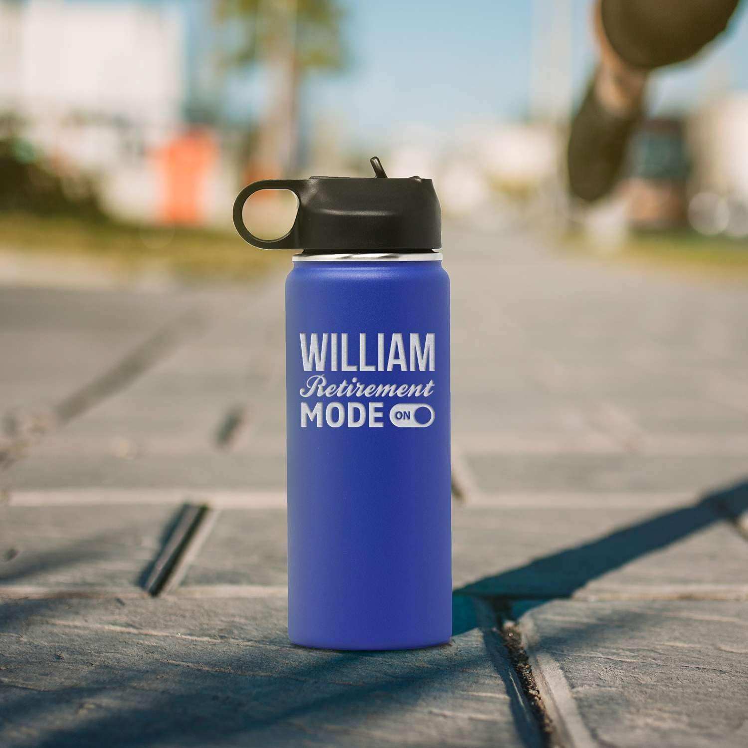 Custom Personalized Happy Retirement Water Bottle 18oz.