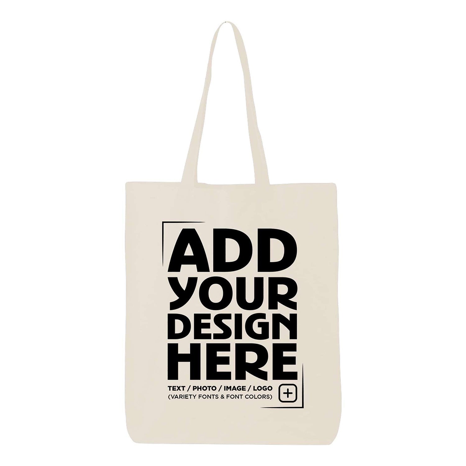 Custom Personalized Design Your Own Eco Cotton Tote Reusable Shopping Bag