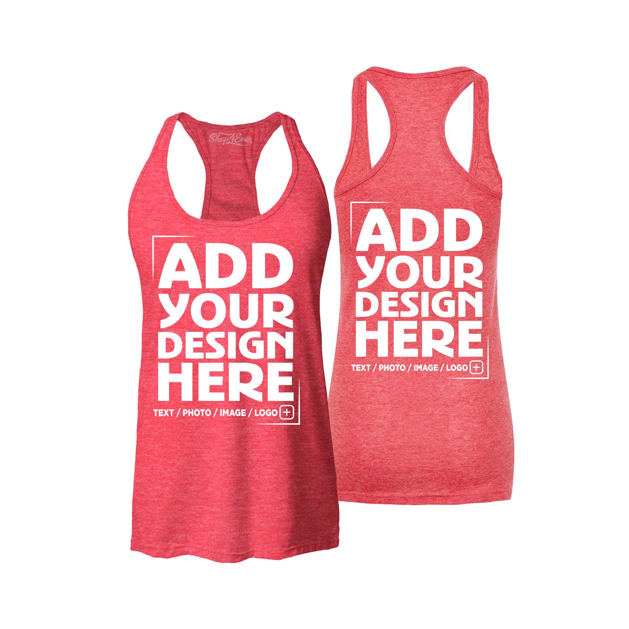 Custom Personalized Design Your Own Front Back Women's Racerback Tank Top