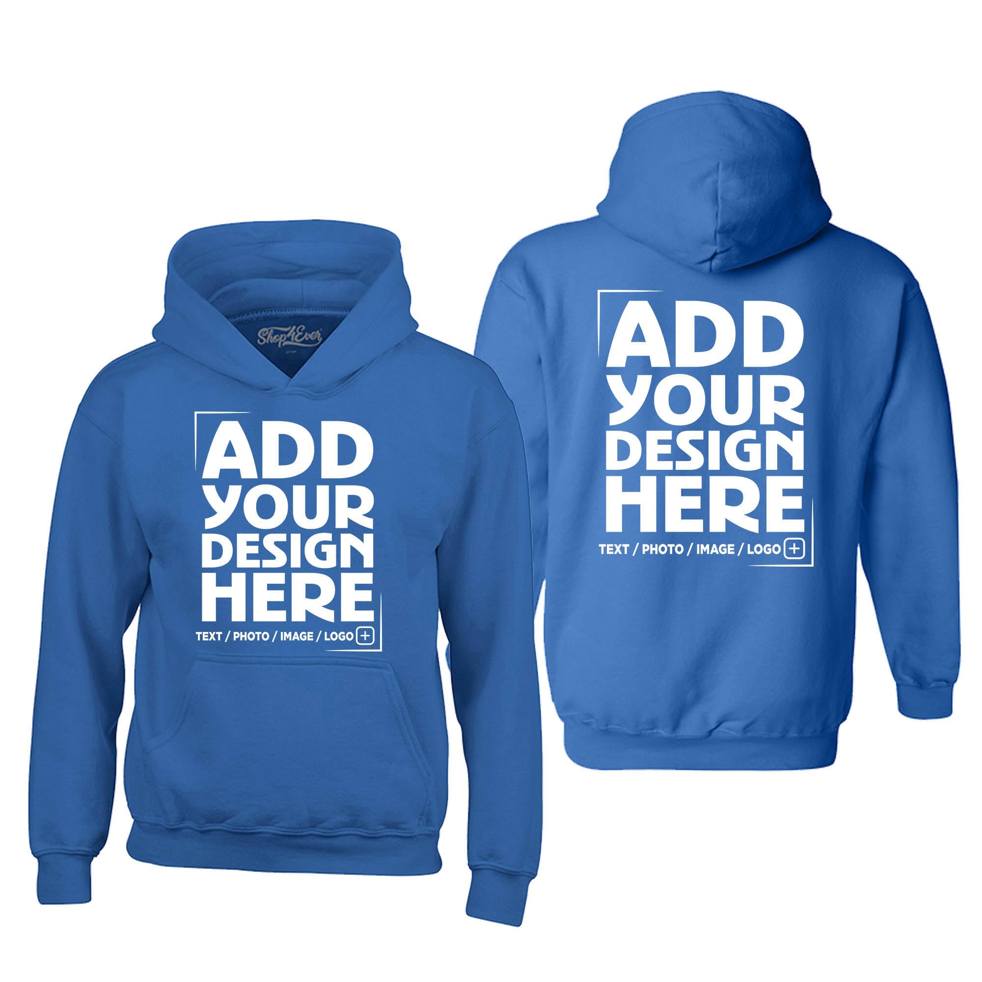 Custom Personalized Design Your Own Front Back Hoodie Sweatshirt