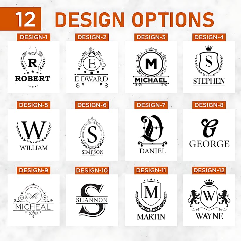 Custom Monogram Name Whiskey Gift Set of 2 Glasses, Tongs, & Stainless Steel Whiskey Stones – Personalized Premium Wood Box for Men Gift for Husband, Dad, or Him