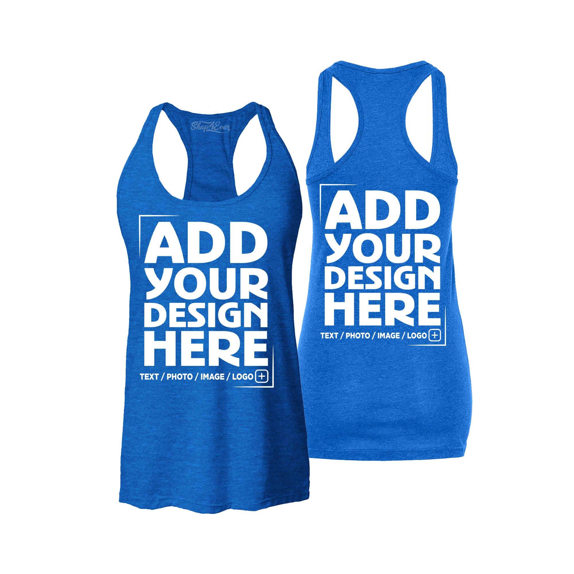 Custom Personalized Design Your Own Front Back Women's Racerback Tank Top