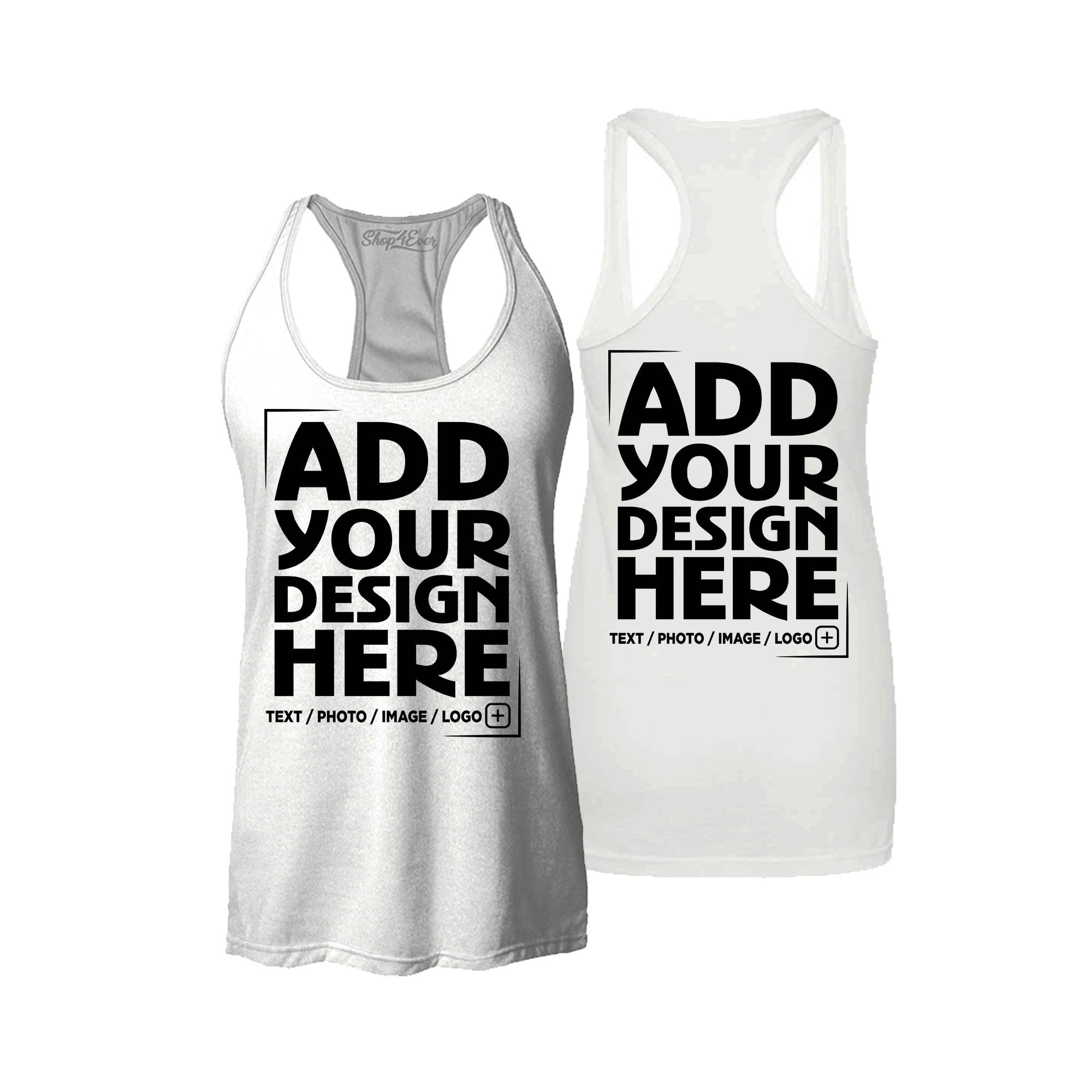 Custom Personalized Design Your Own Front Back Women's Racerback Tank Top