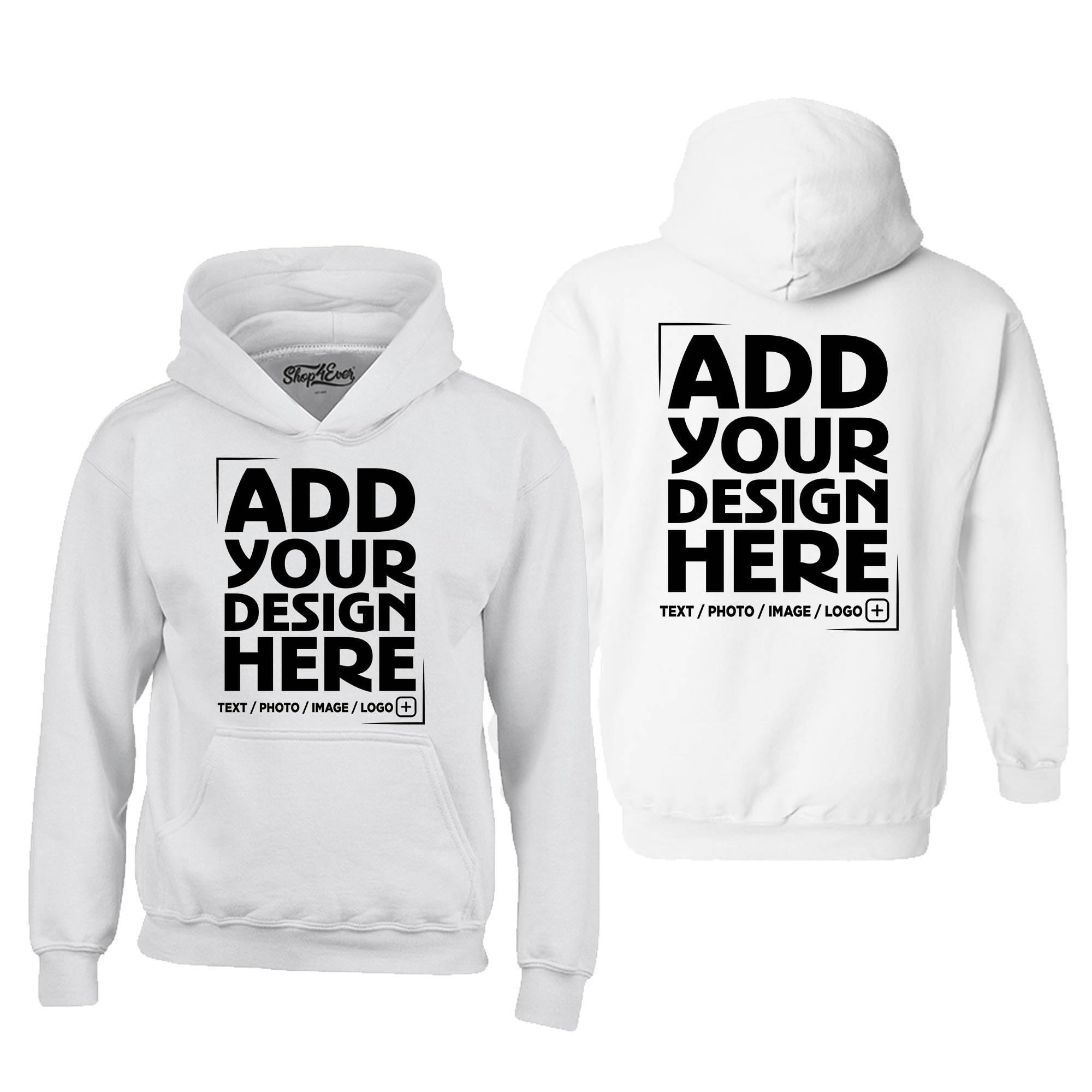 Custom Personalized Design Your Own Front Back Hoodie Sweatshirt