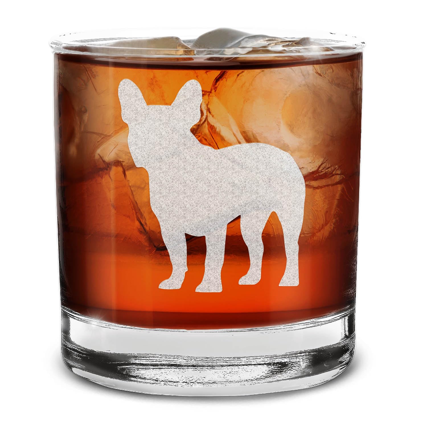 Dog Breeds Silhouettes Engraved Whiskey Glass 11 oz.
