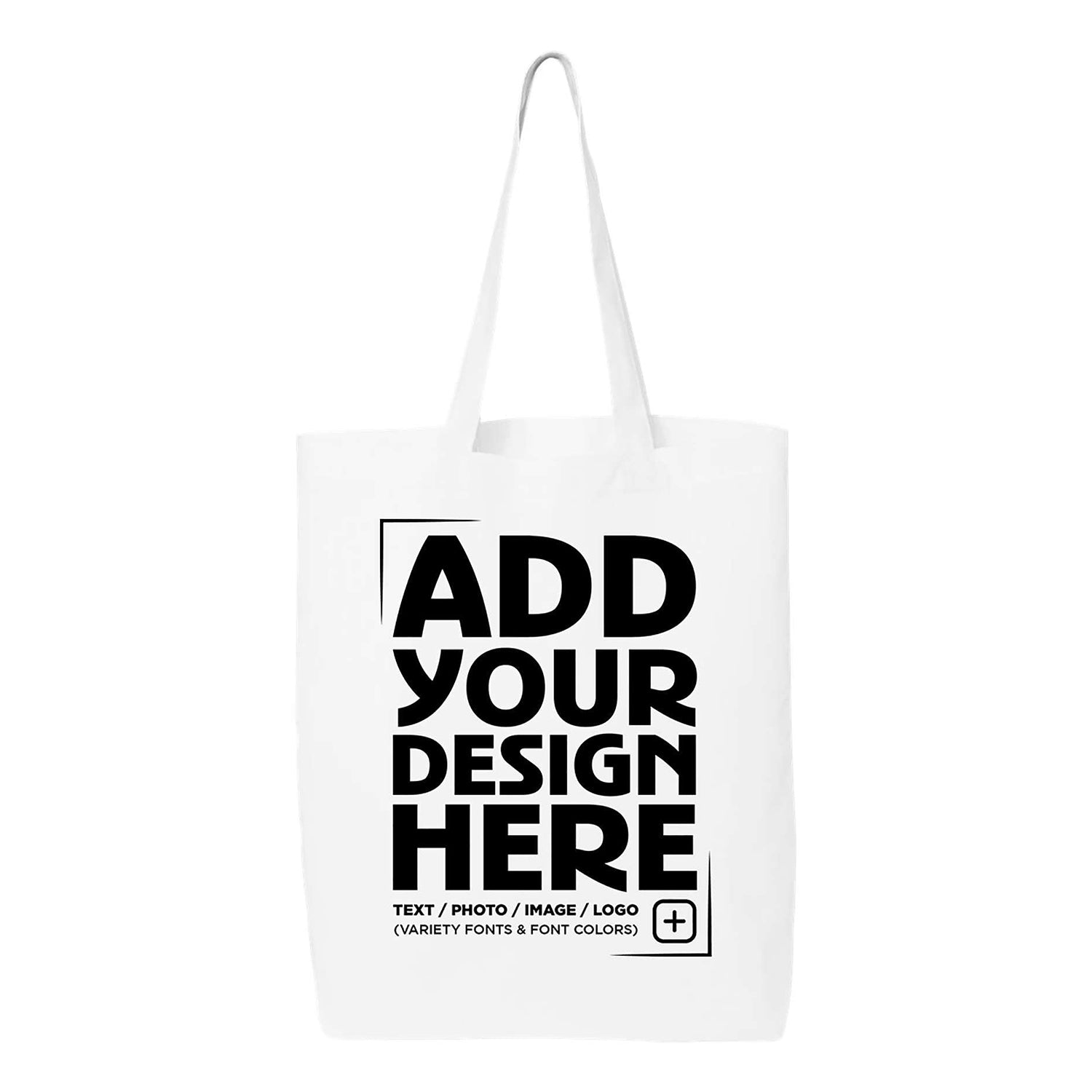 Custom Personalized Design Your Own Eco Cotton Tote Reusable Shopping Bag