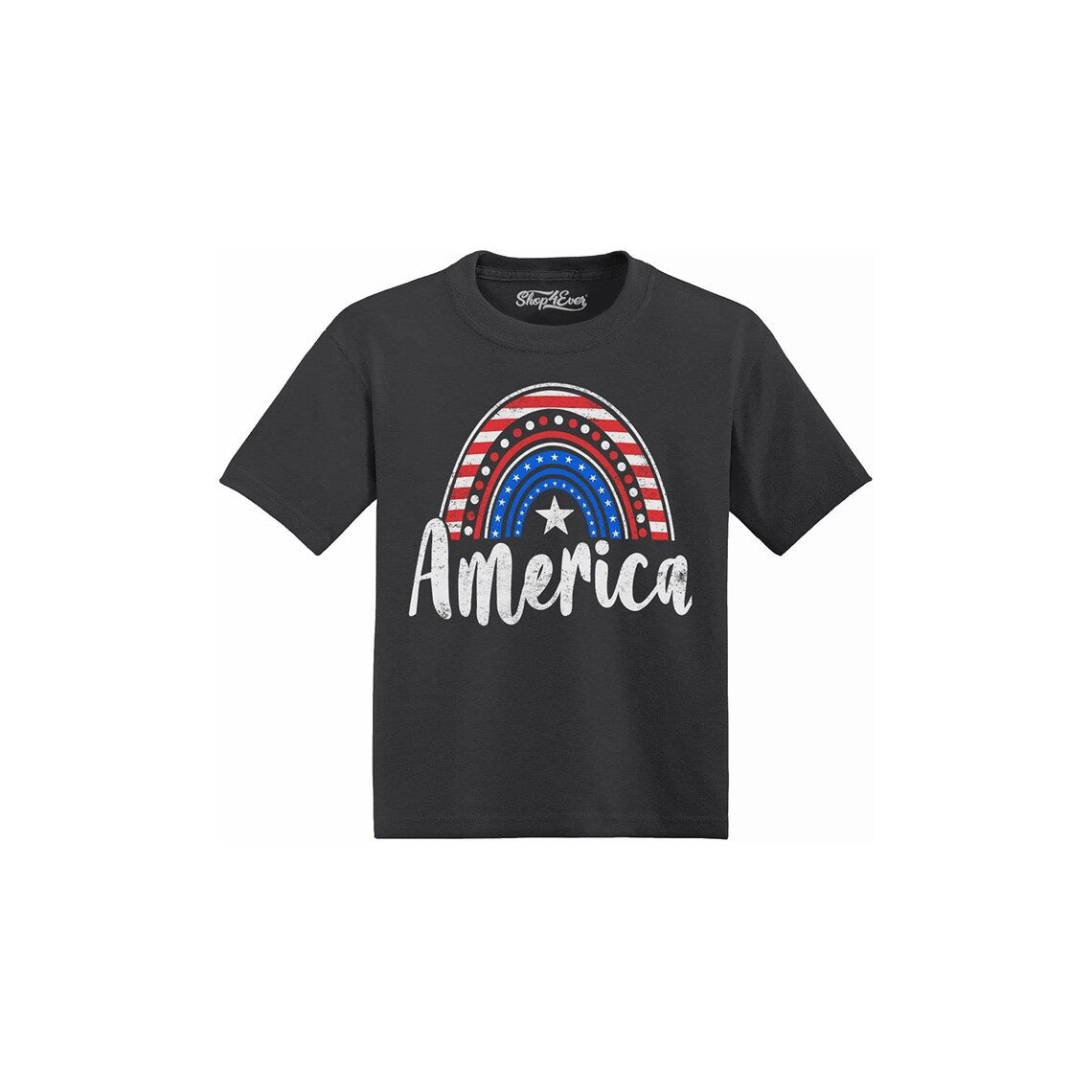 American Patriotic Rainbow 4th of July Toddler Cotton T-Shirt