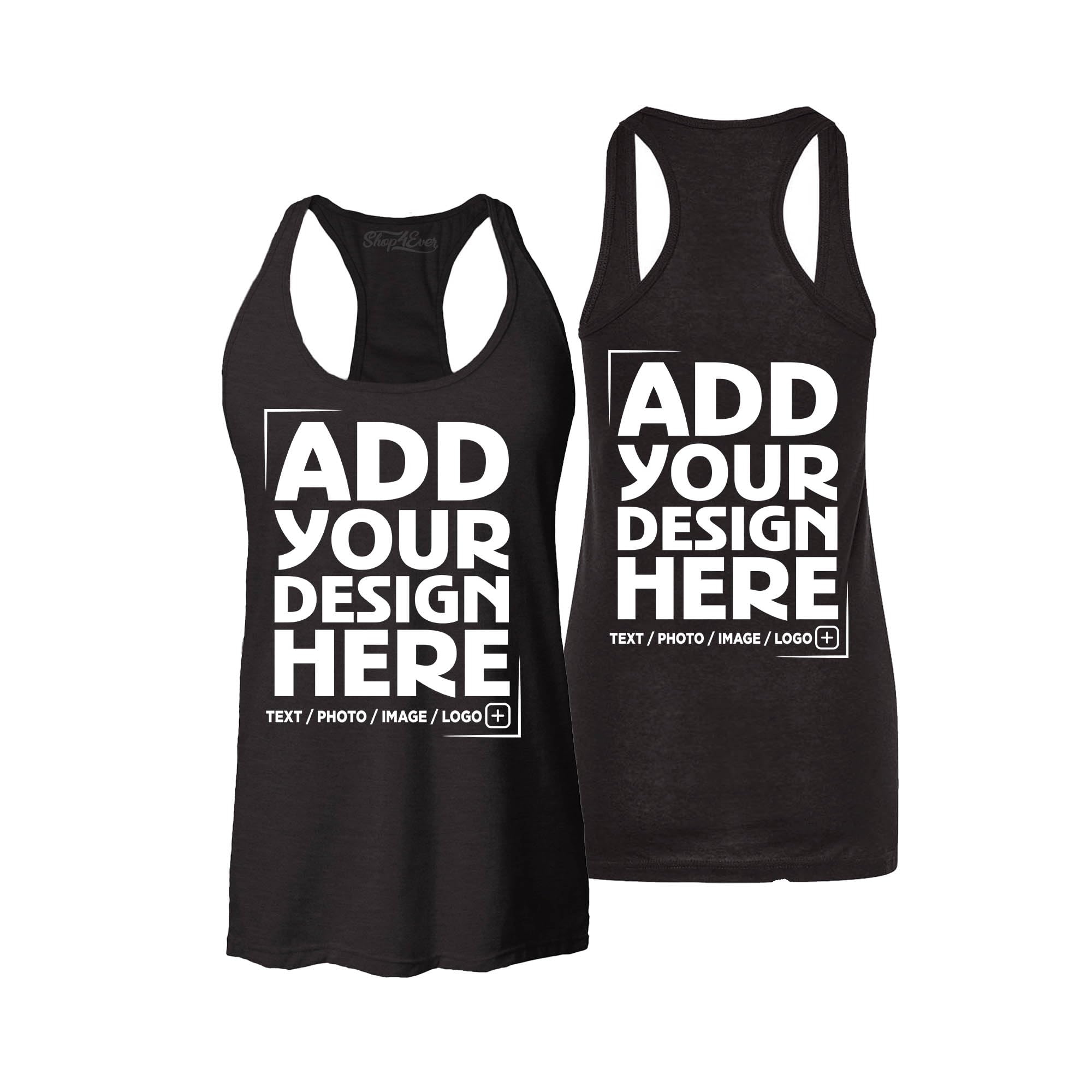 Custom Personalized Design Your Own Front Back Women's Racerback Tank Top