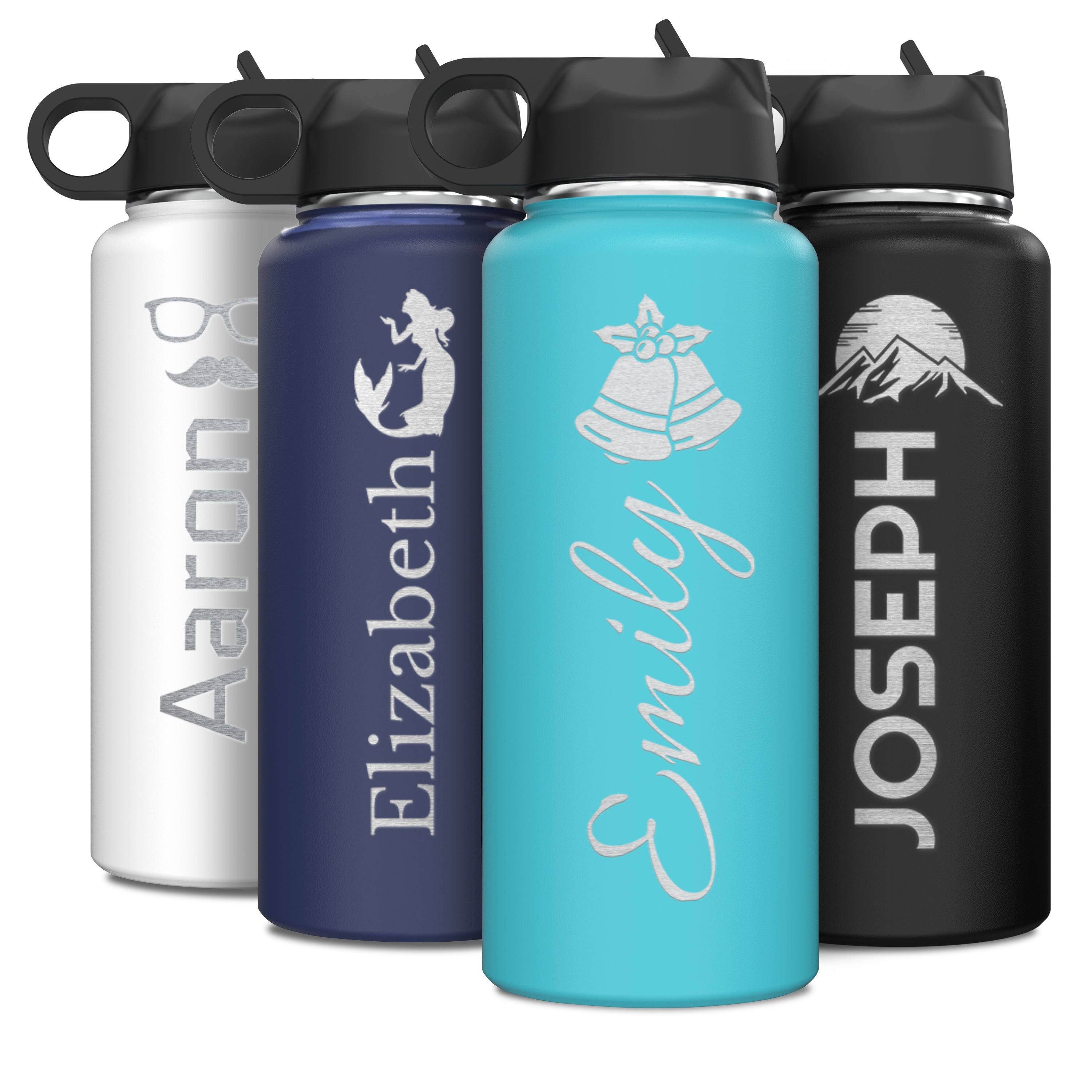 Custom Personalized Name and Icon Water Bottle 32 oz.