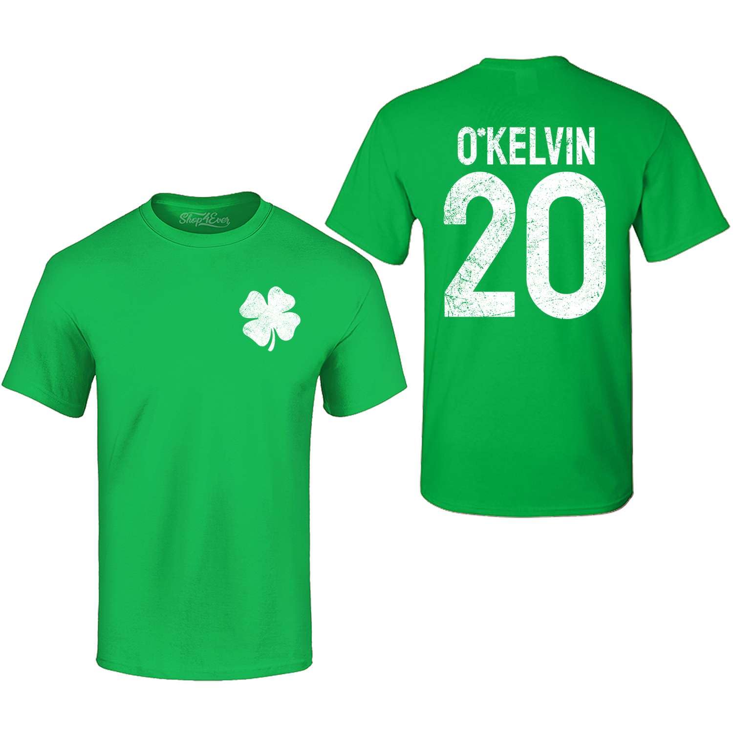 Custom Personalized Your Name and Jersey Number Shamrock St. Patrick's Day T-Shirt
