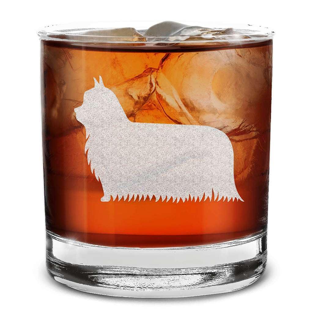 Dog Breeds Silhouettes Engraved Whiskey Glass 11 oz.
