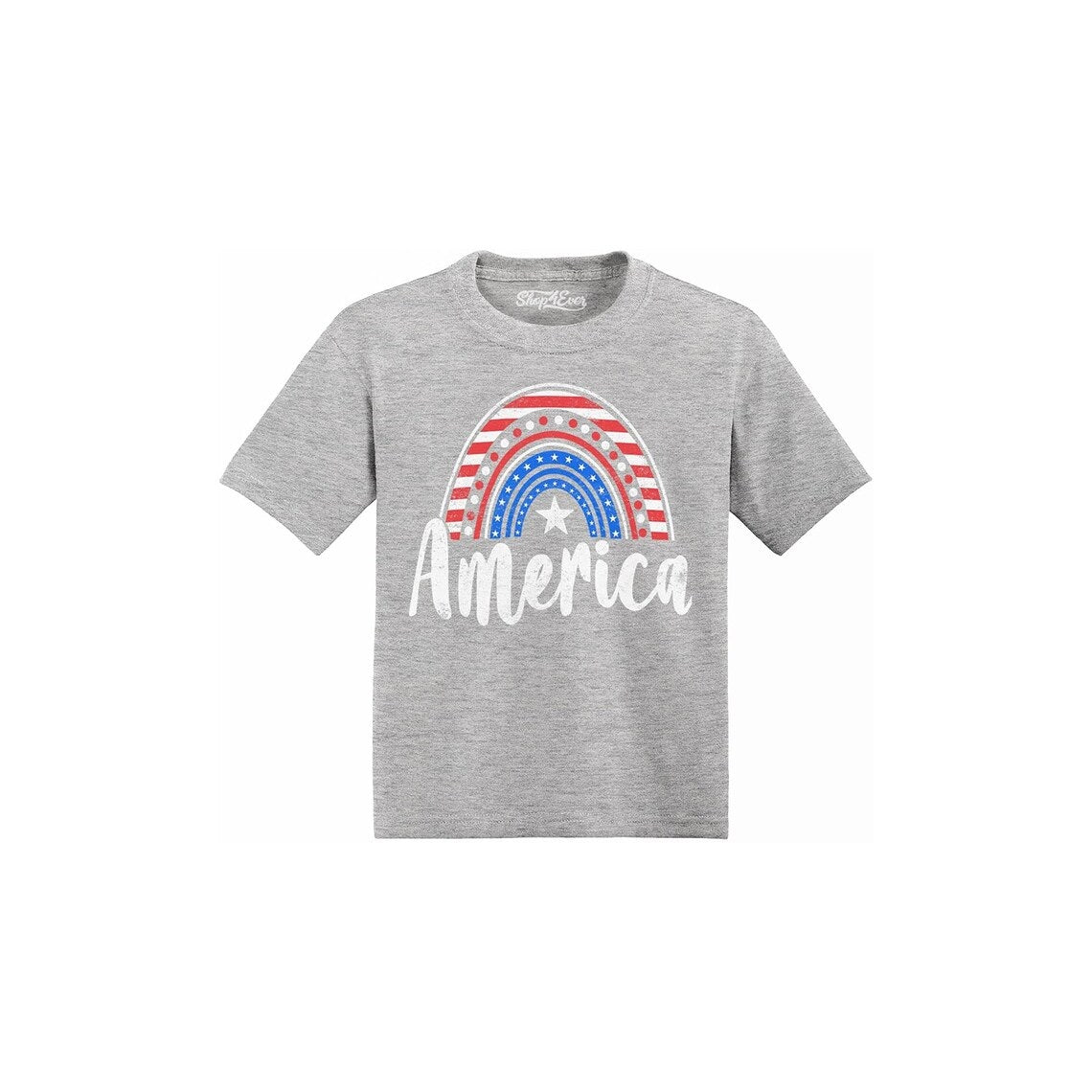 American Patriotic Rainbow 4th of July Toddler Cotton T-Shirt