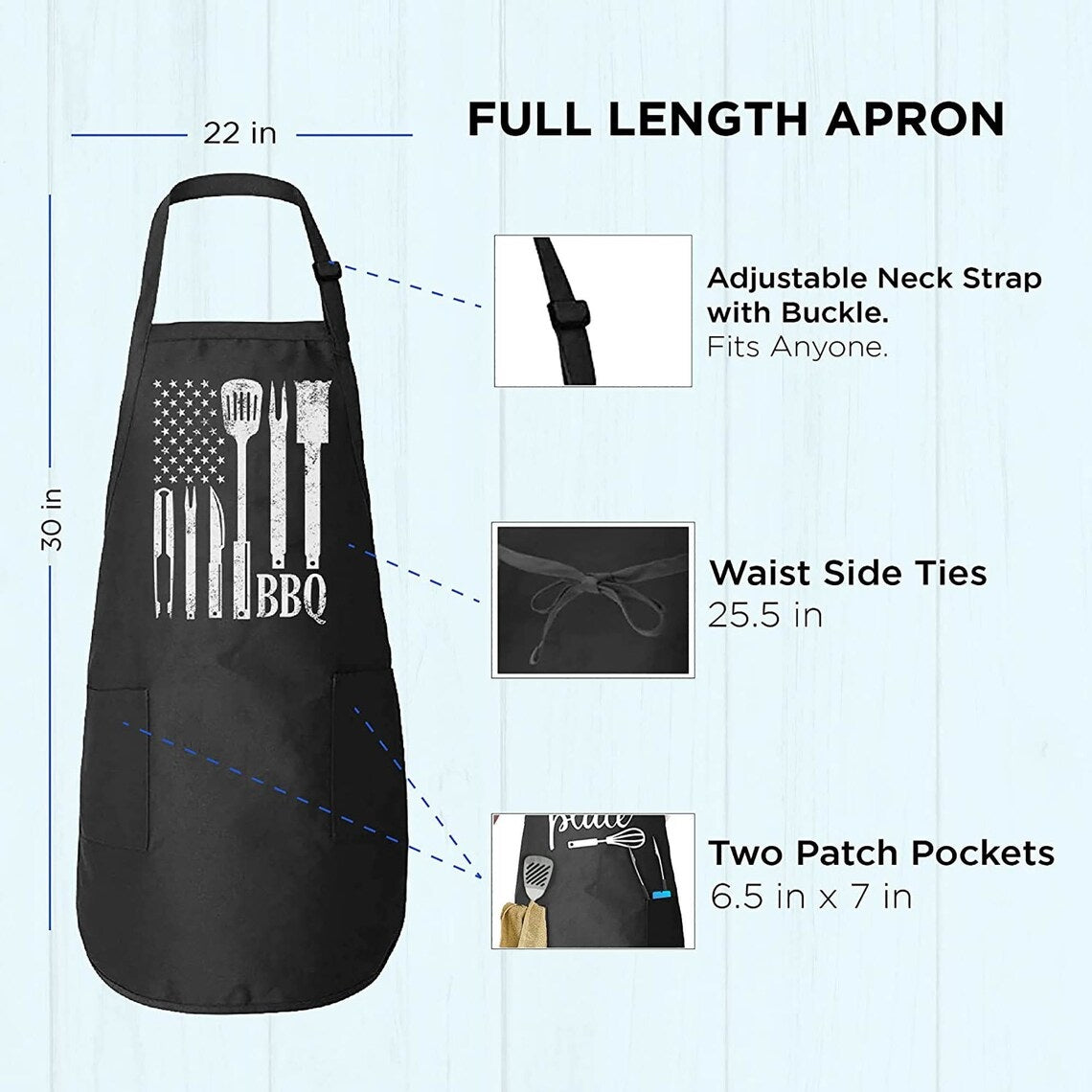 Kitchen Cooking Apron with a Quote for Men, Dad, Husband, Birthday