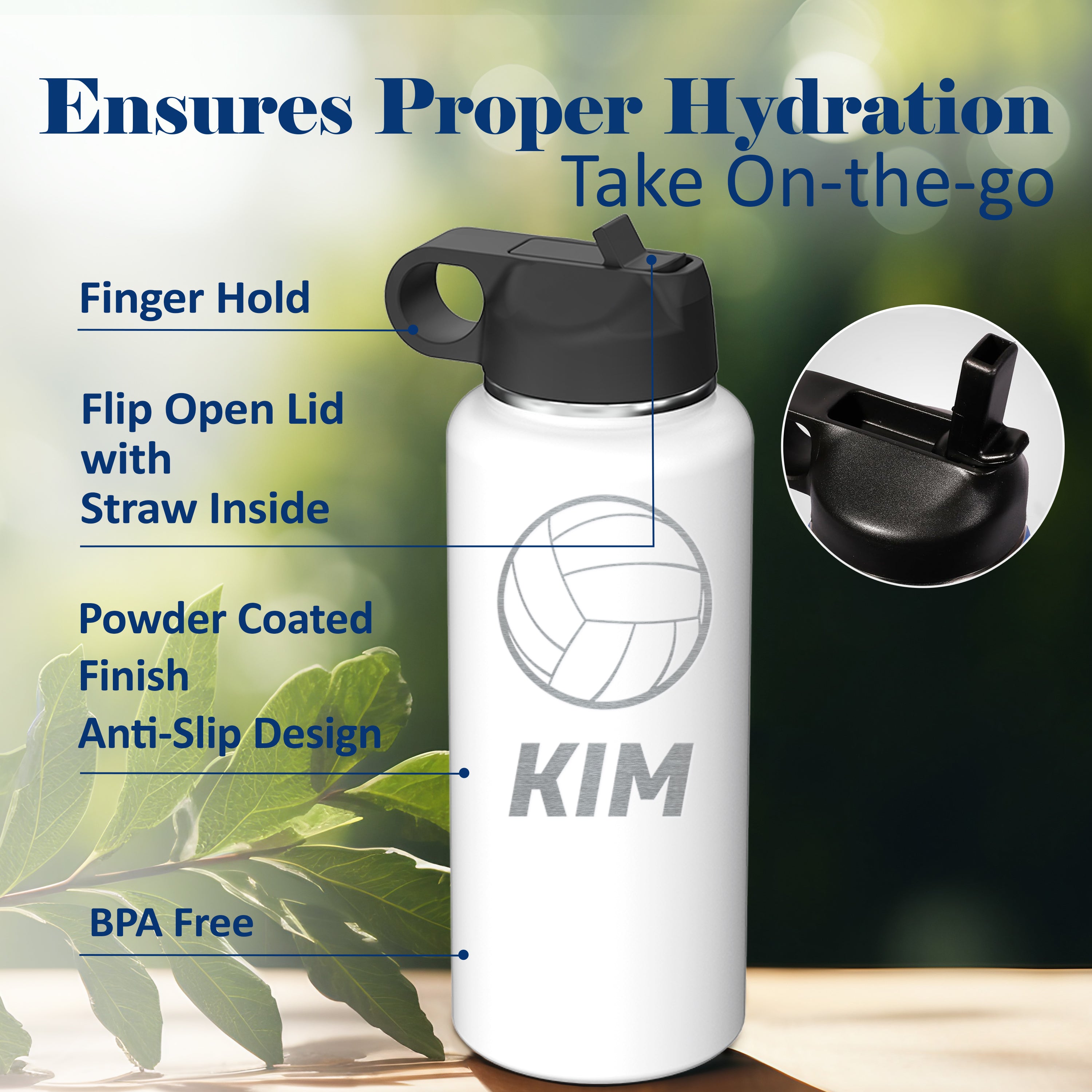 Custom Personalized Sports & Outdoor Logo Water Bottle 32oz