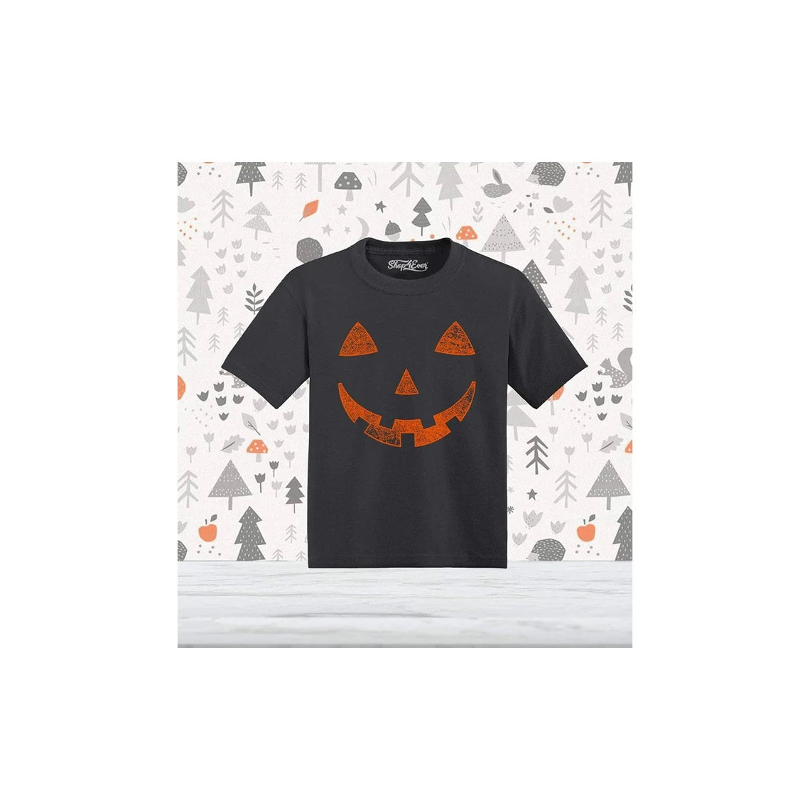 Orange Jack O' Lantern Pumpkin Face Toddler Cotton T-Shirt