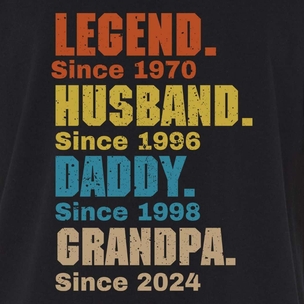 Custom Personalized Year Legend Husband Daddy Grandpa T-Shirt