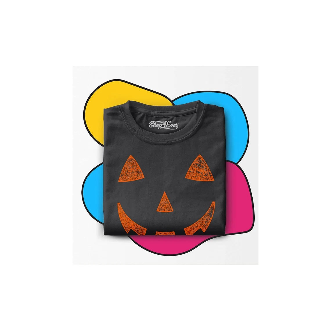 Orange Jack O' Lantern Pumpkin Face Toddler Cotton T-Shirt