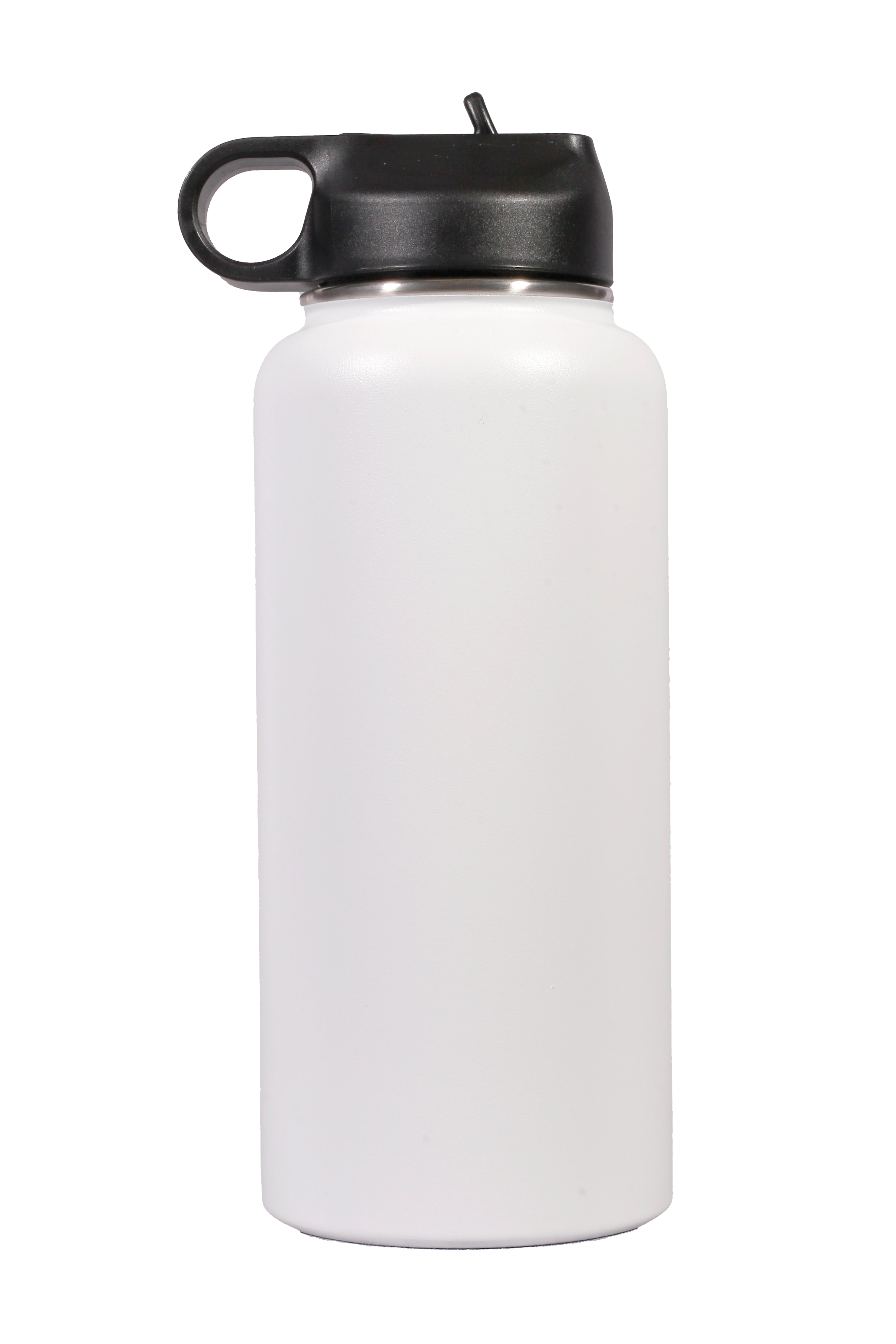 32 oz. Insulated Stainless Steel Water Bottle with Flip Top Lid & Straw