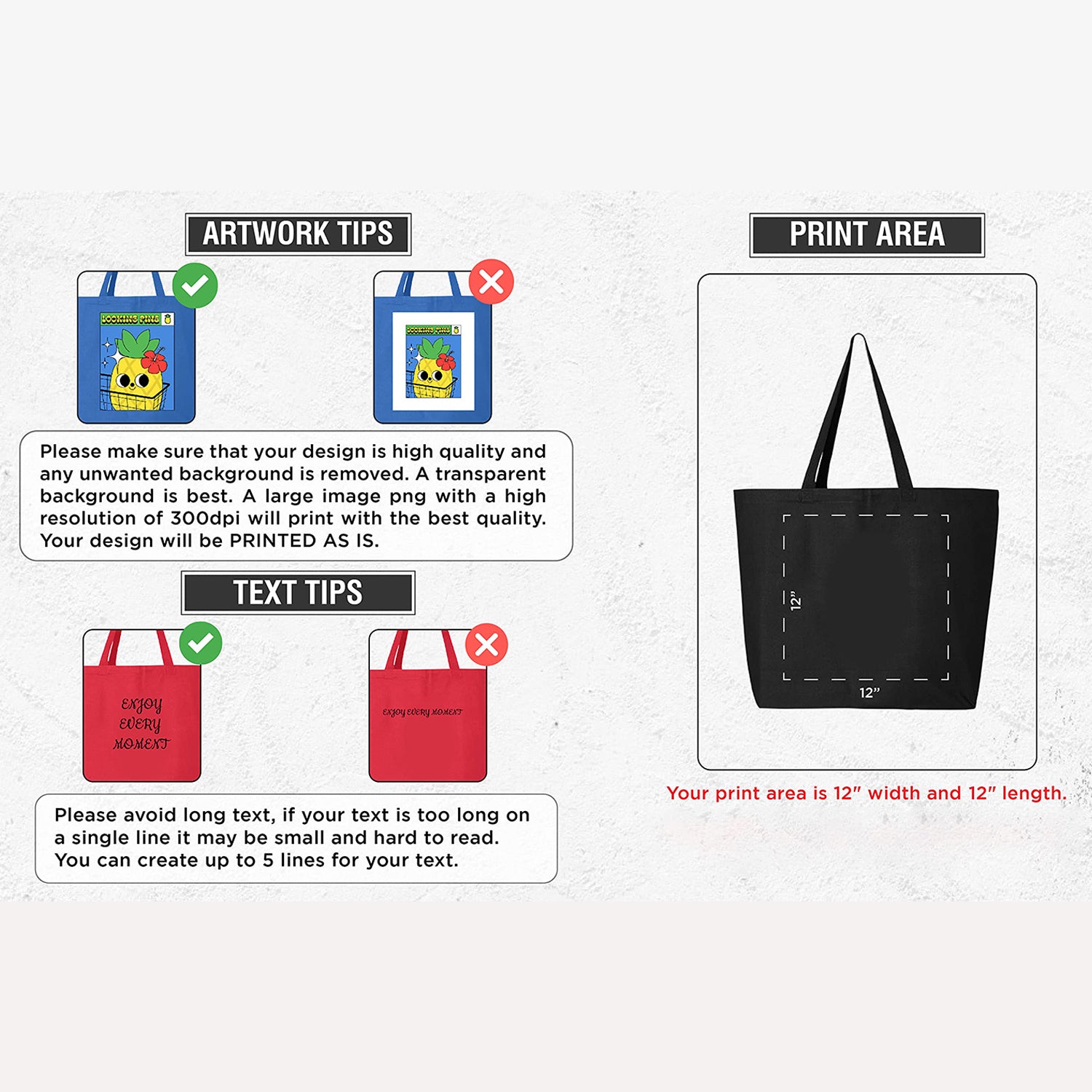 Custom Personalized Design Your Own Jumbo Heavy Canvas Tote Reusable Shopping Bag