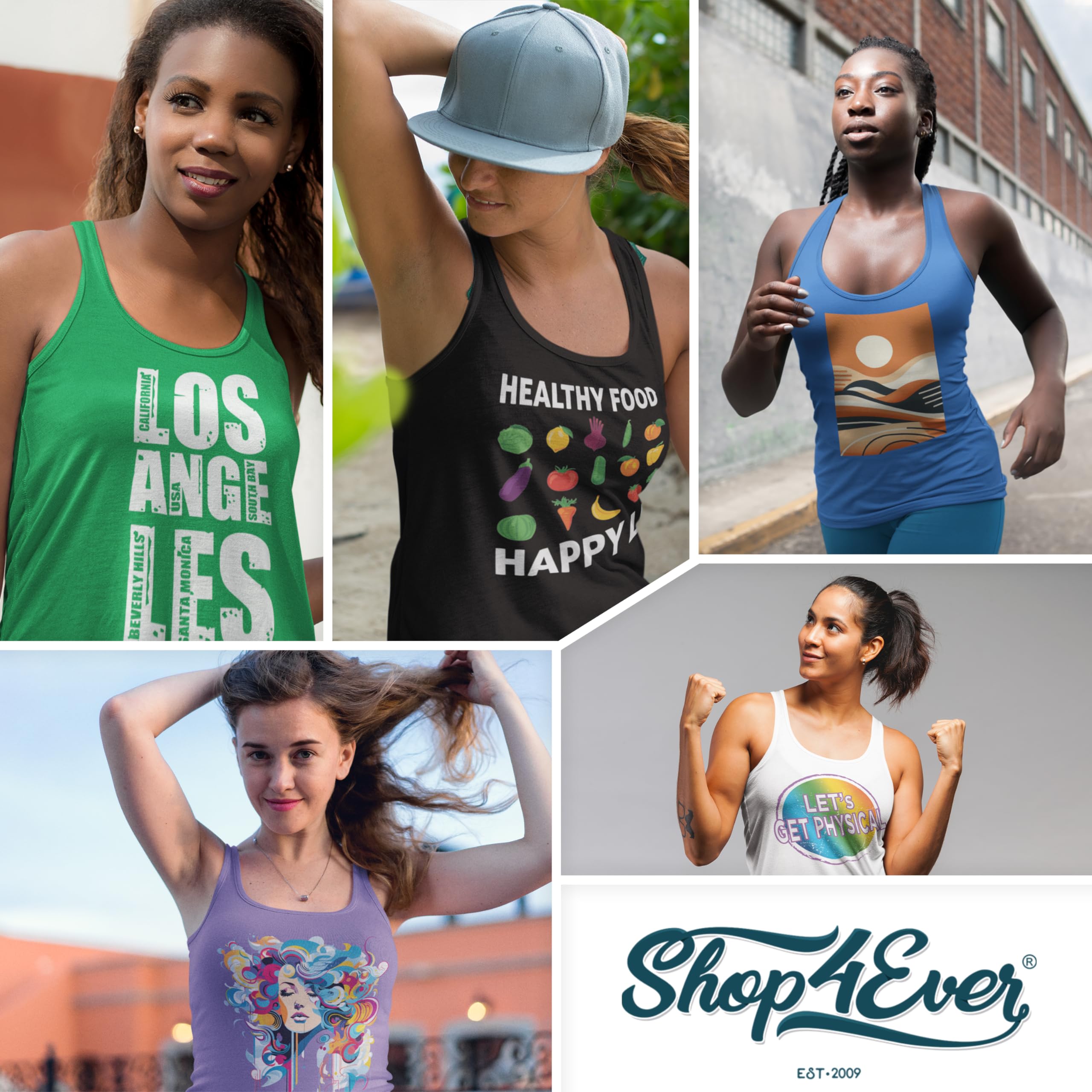 Custom Personalized Design Your Own Front Back Women's Racerback Tank Top