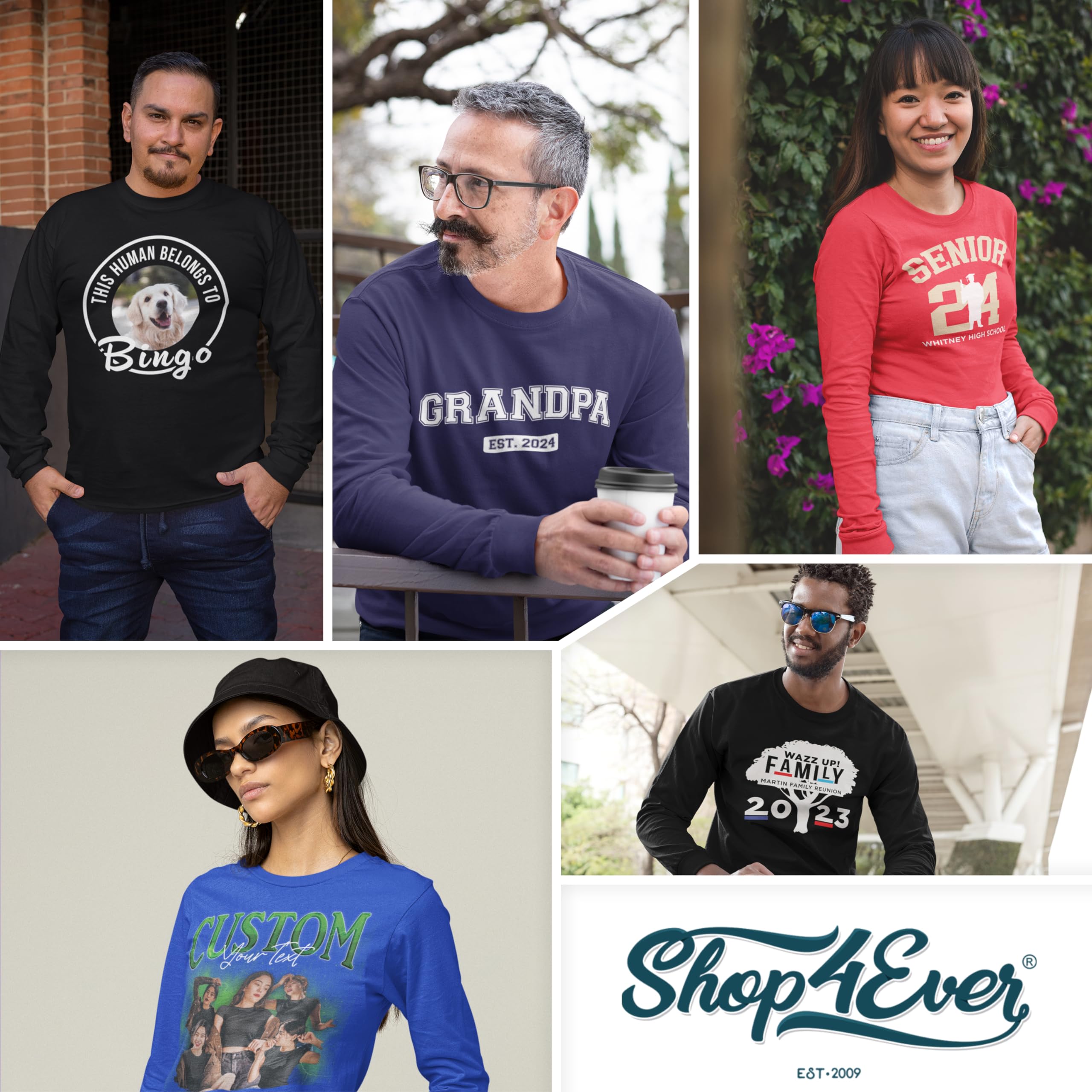 Custom Personalized Design Your Own Front Back Long Sleeve Shirt