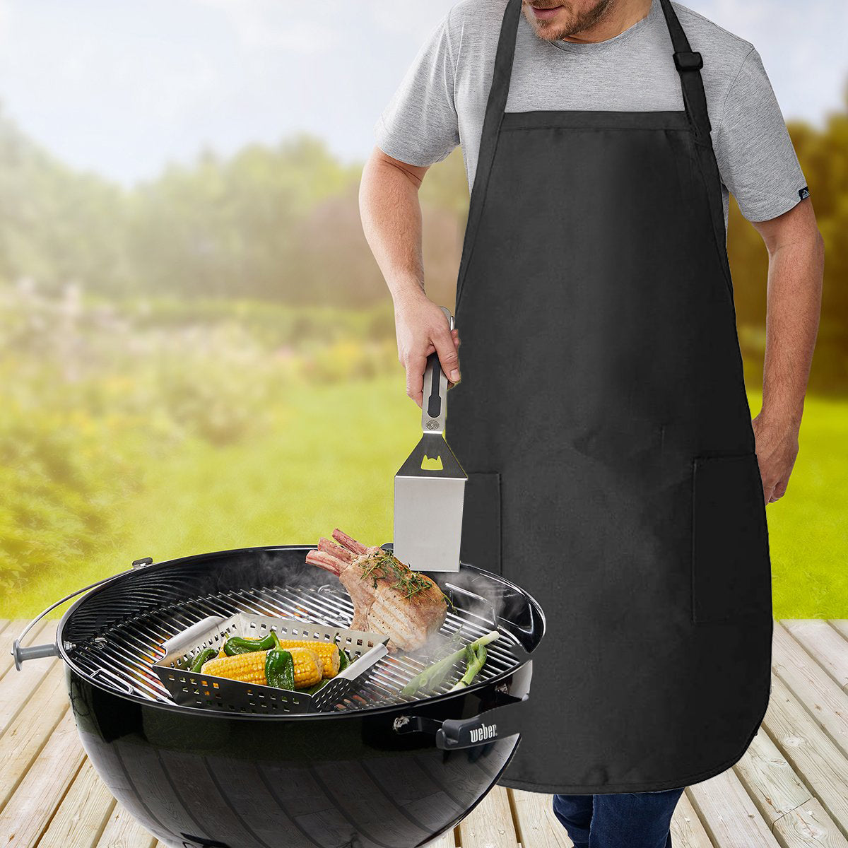 Adjustable Strap Cooking Kitchen Apron with Pockets