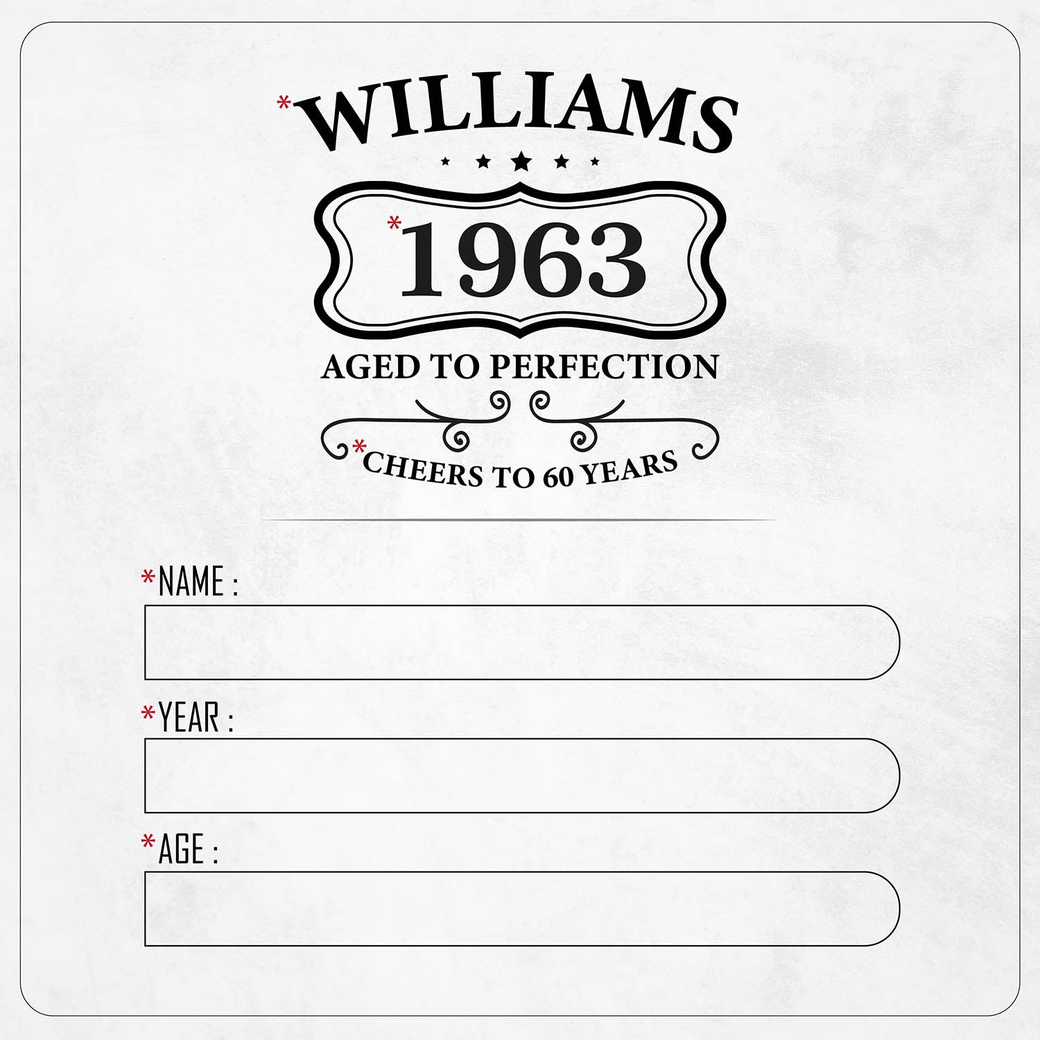 Custom Birthday Year Engraved Decanter Set - Personalized Gift for Men