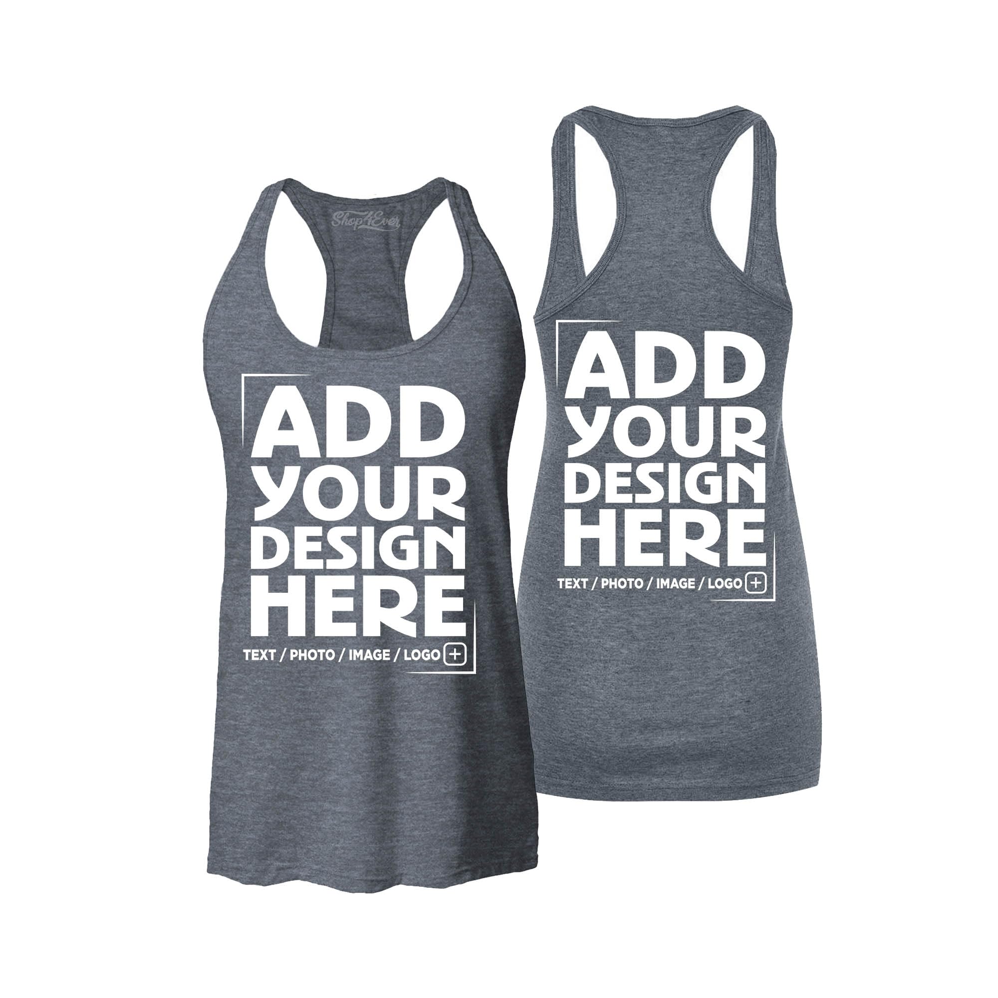 Custom Personalized Design Your Own Front Back Women's Racerback Tank Top
