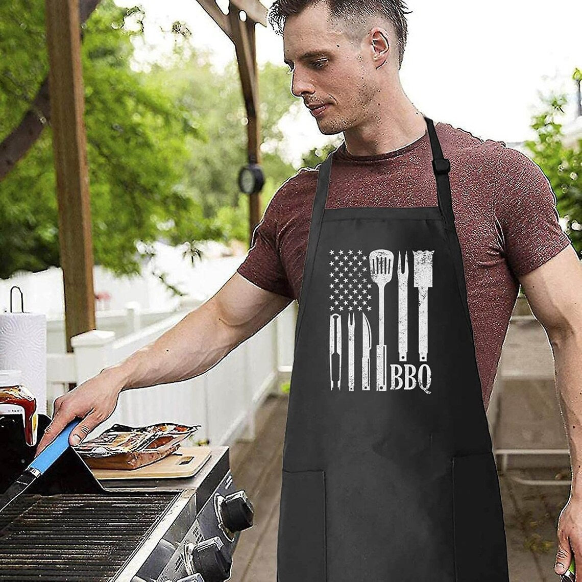 Kitchen Cooking Apron with a Quote for Men, Dad, Husband, Birthday