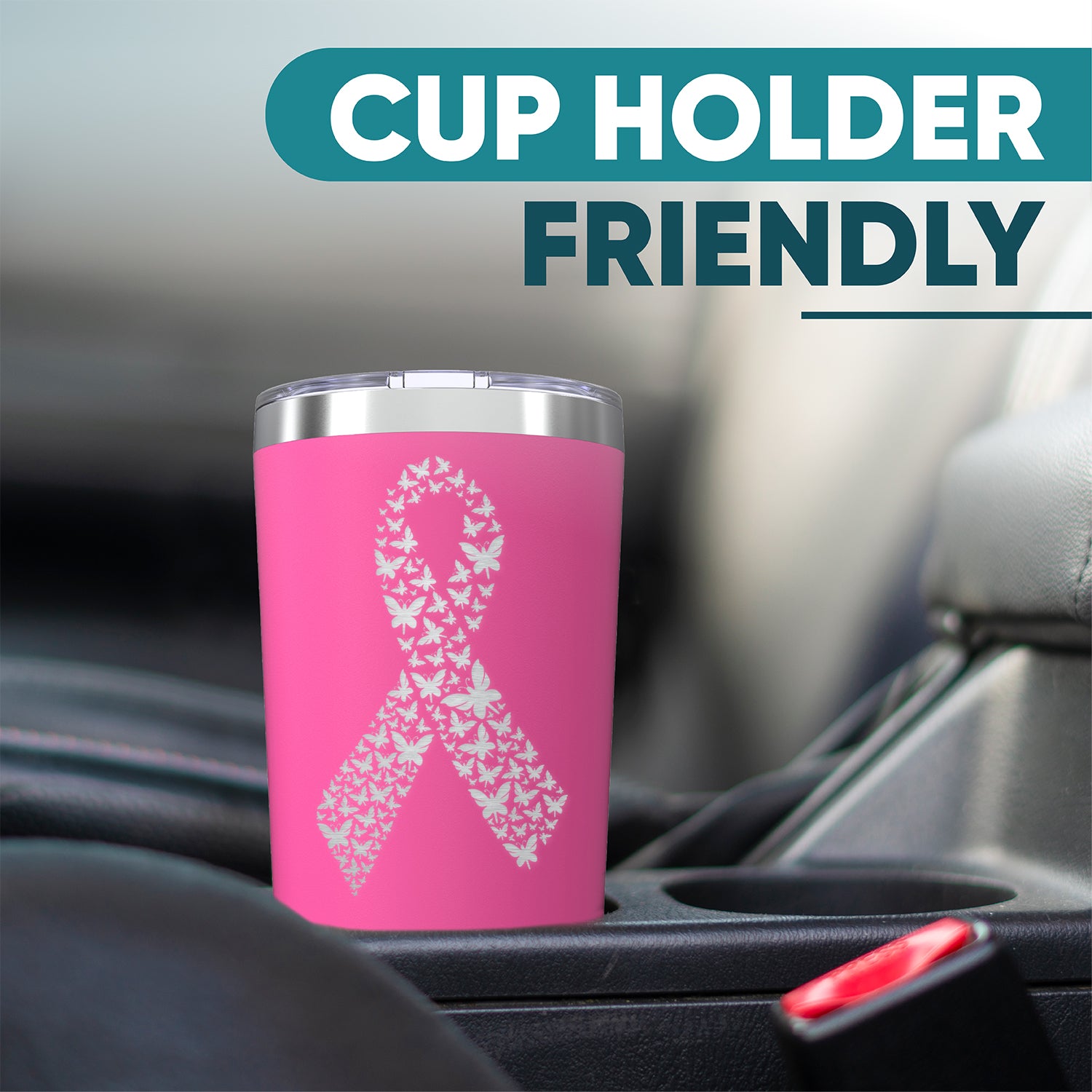 Breast Cancer Ribbon Butterfly Insulated Tumblers 20 oz.