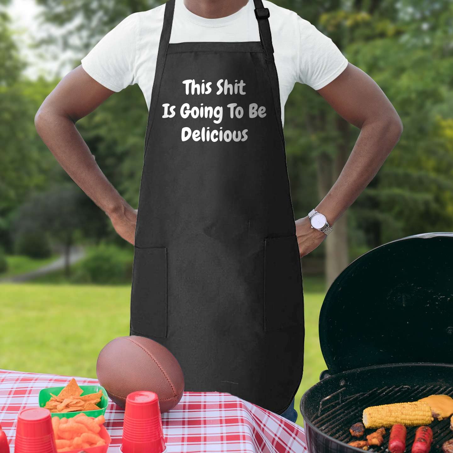 Custom  Personalized Design Your Own Adjustable Strap Cooking Kitchen Apron with Pockets