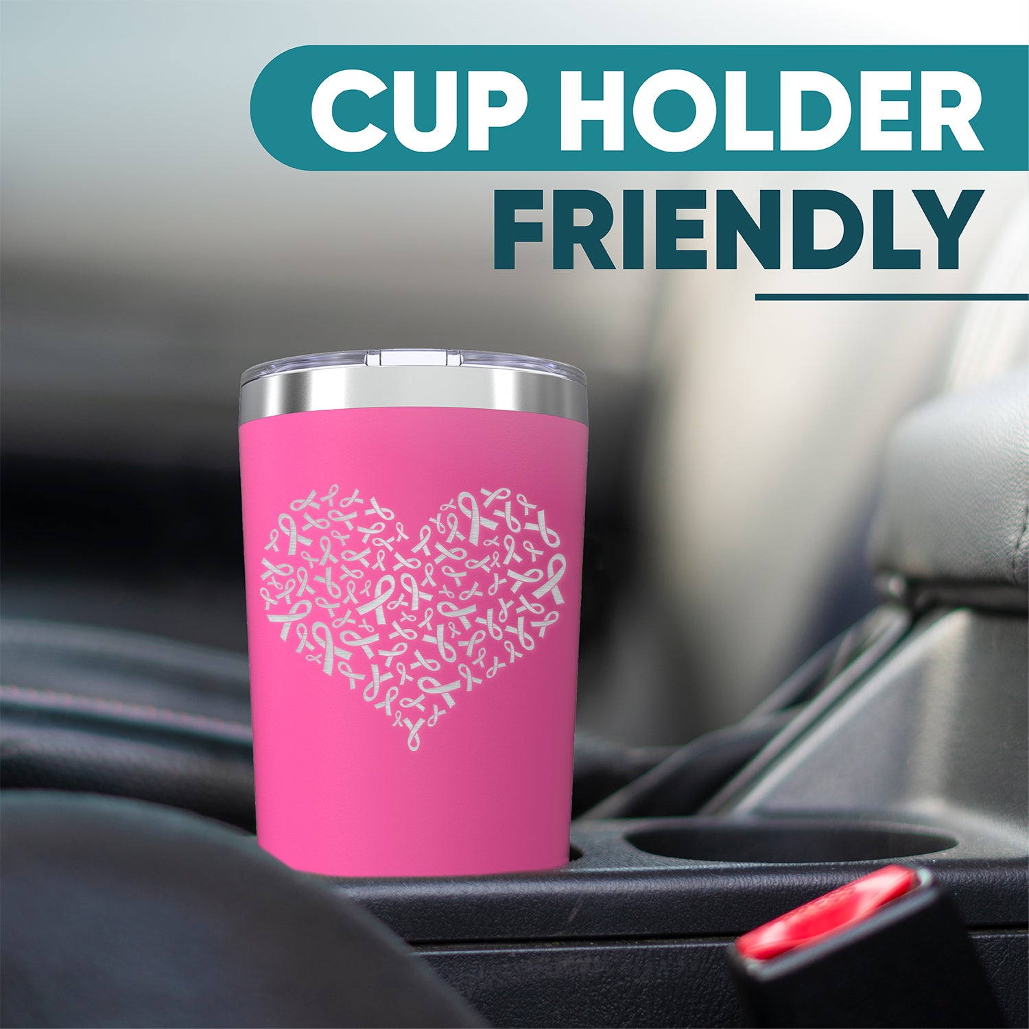 Breast Cancer Awareness Pink Ribbon Heart Insulated Tumblers 20 oz.