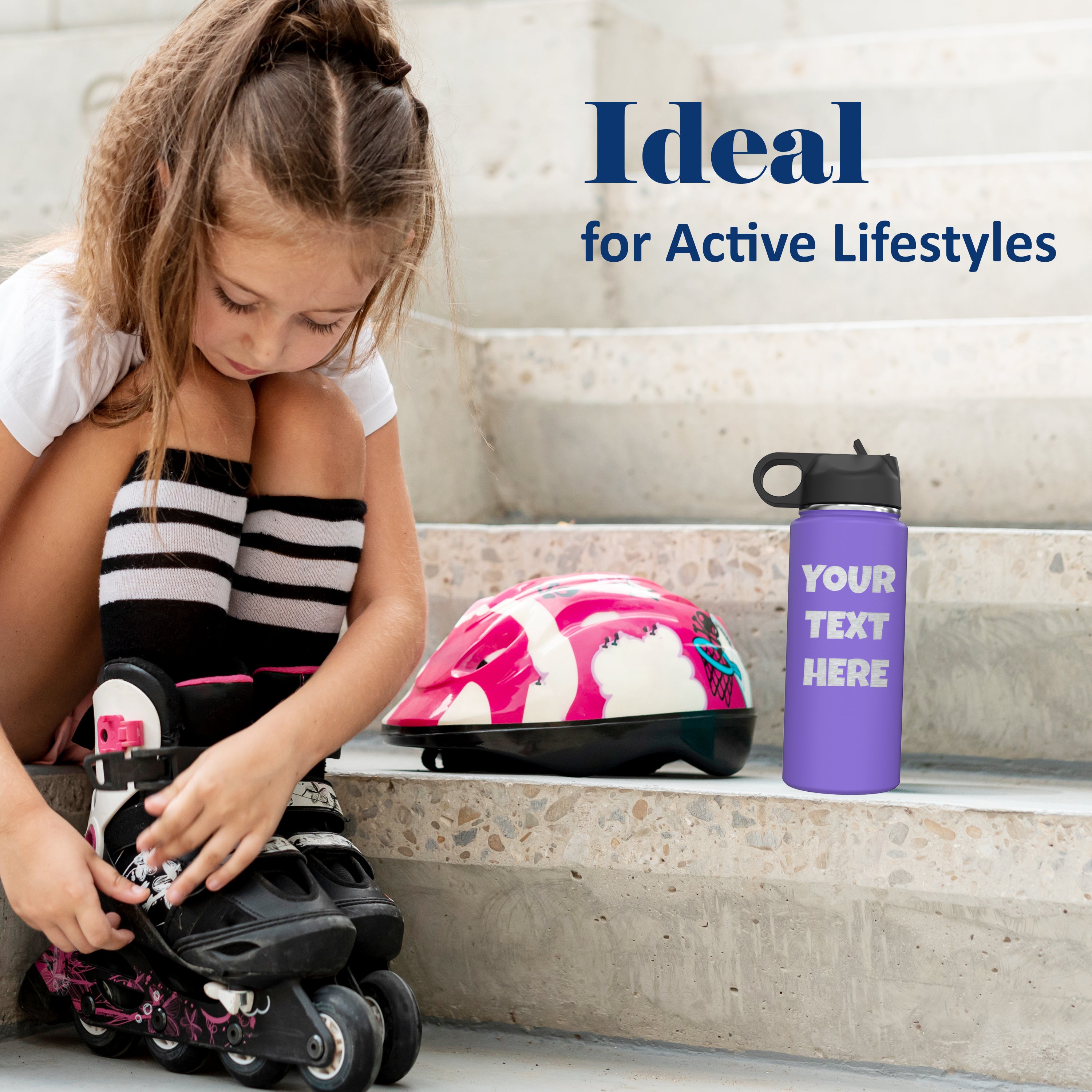 Custom Personalized Your Text & Logo Water Bottle 18 oz.
