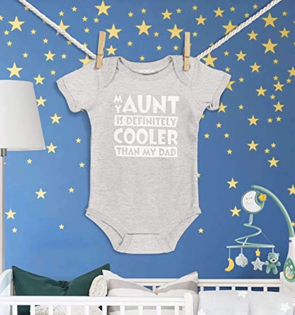 My Aunt is Definitely Cooler Than My Dad Baby Bodysuit Cotton Romper