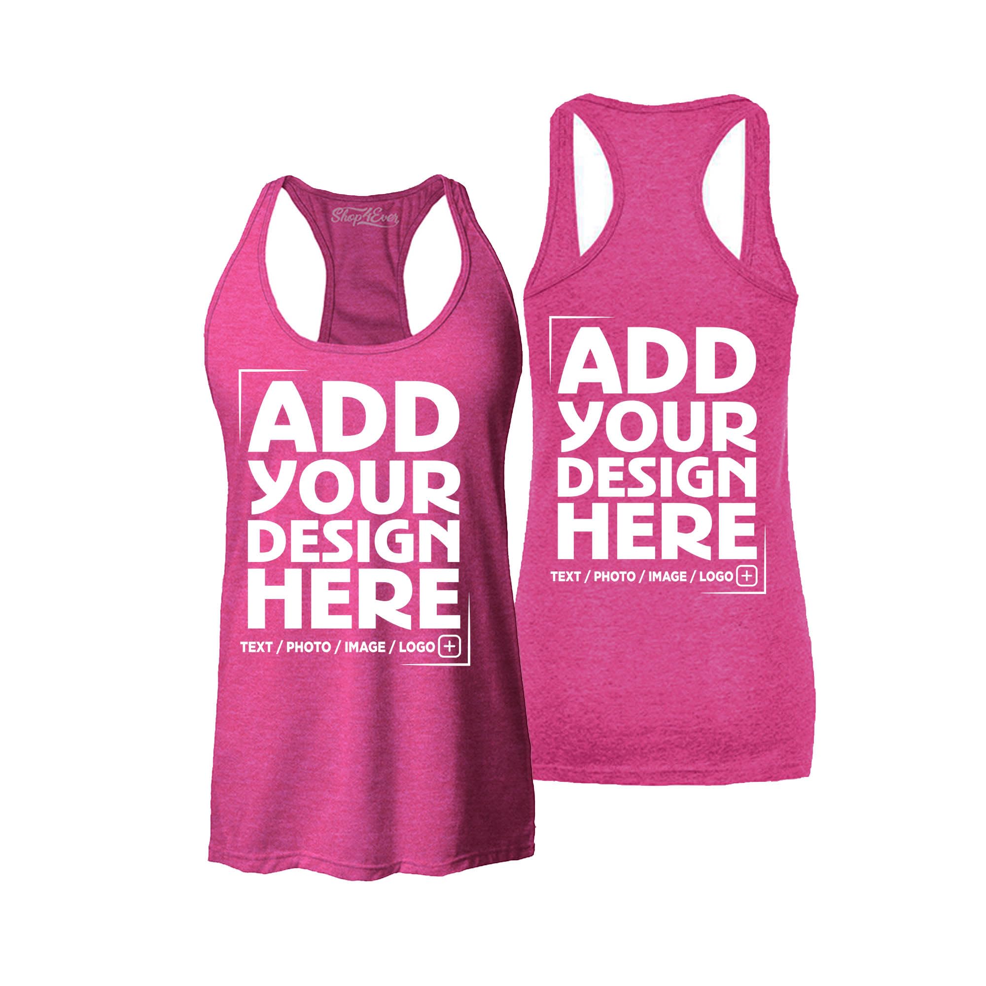 Custom Personalized Design Your Own Front Back Women's Racerback Tank Top