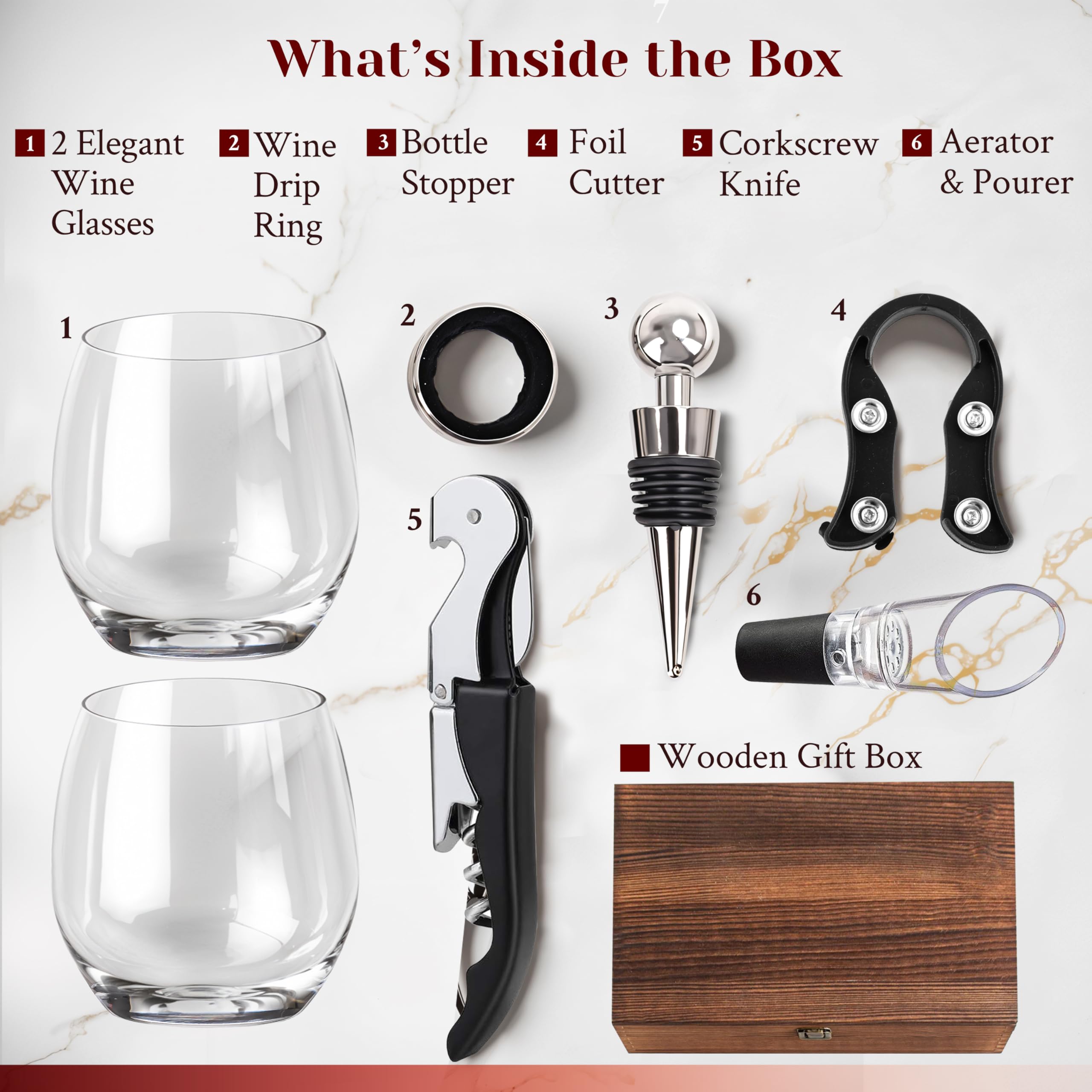 Custom Monogram Initial Name Set of 2 Stemless Wine Glasses and Accessories with Engraved Wine Box Design Your Own Personalized Gift for Him Her 12 Designs