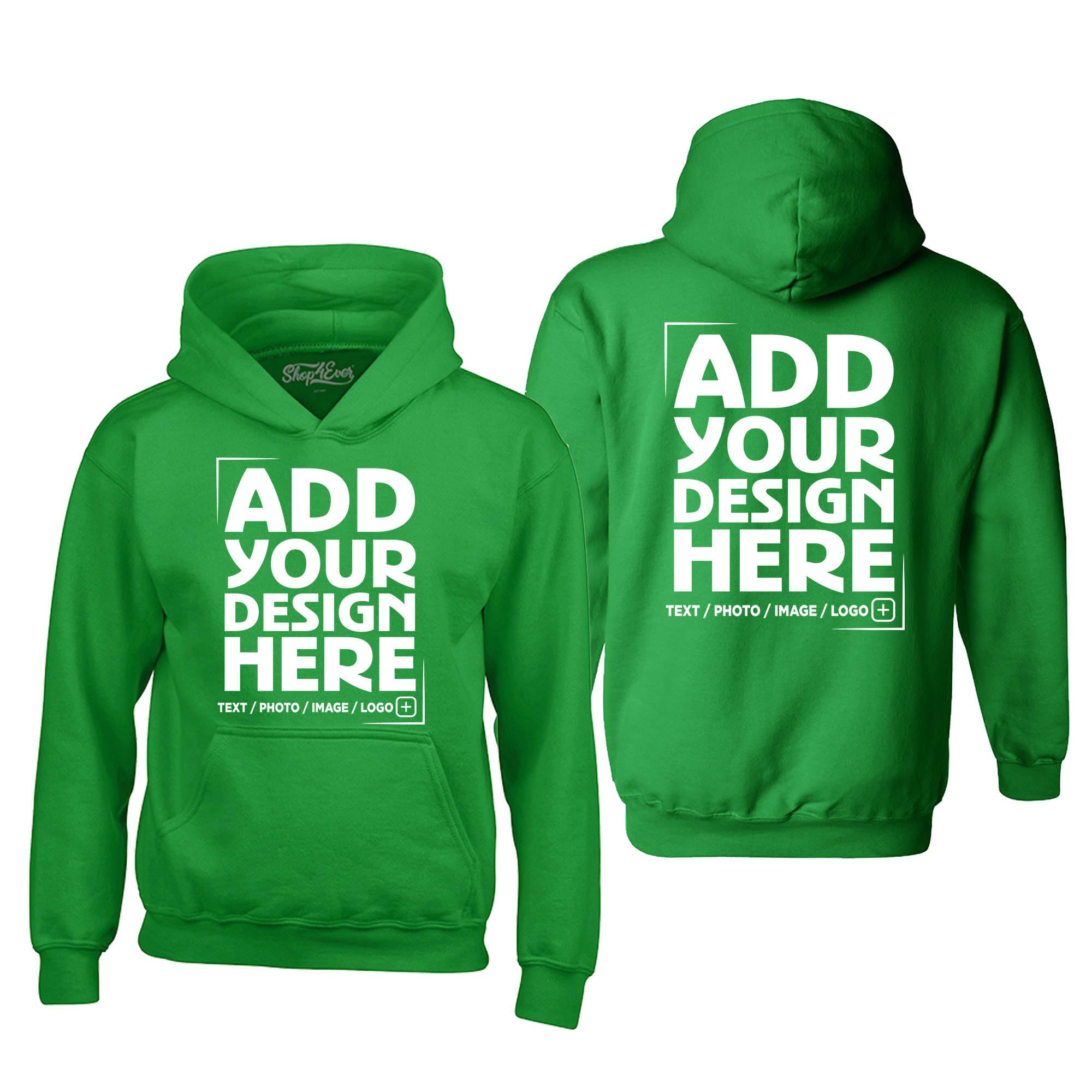 Custom Personalized Design Your Own Front Back Hoodie Sweatshirt