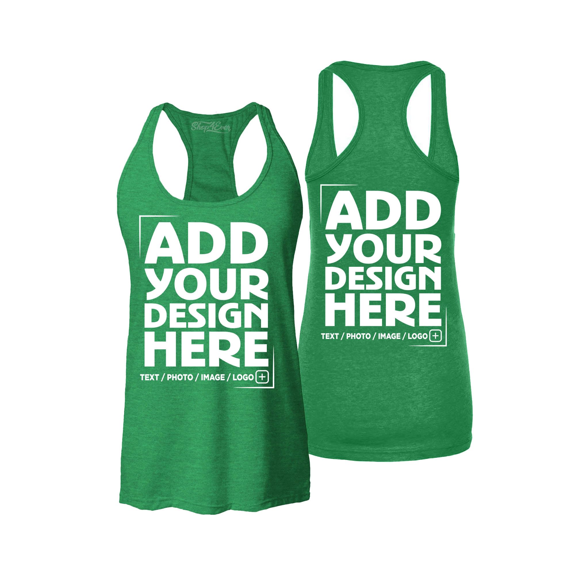 Custom Personalized Design Your Own Front Back Women's Racerback Tank Top