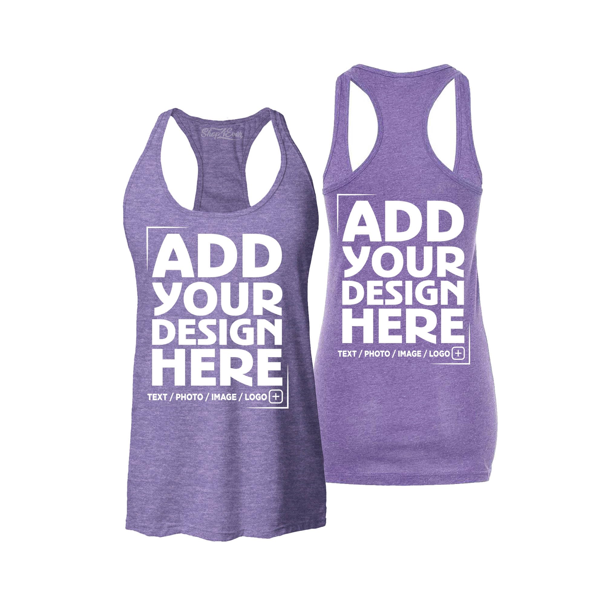 Custom Personalized Design Your Own Front Back Women's Racerback Tank Top